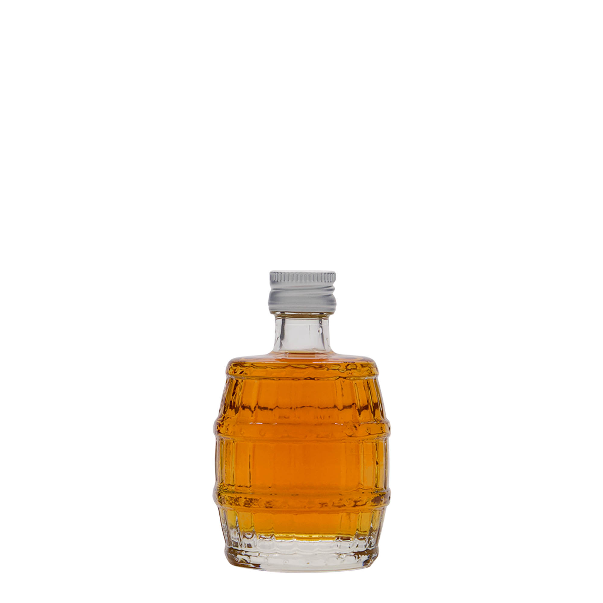 50 ml glass bottle ‘barrel’, opening: PP 18