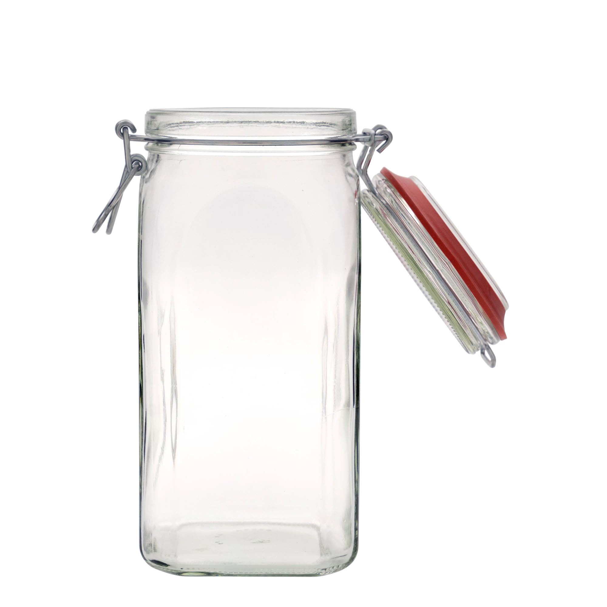 1,540 ml wire bail jar, square, opening: wire bail closure