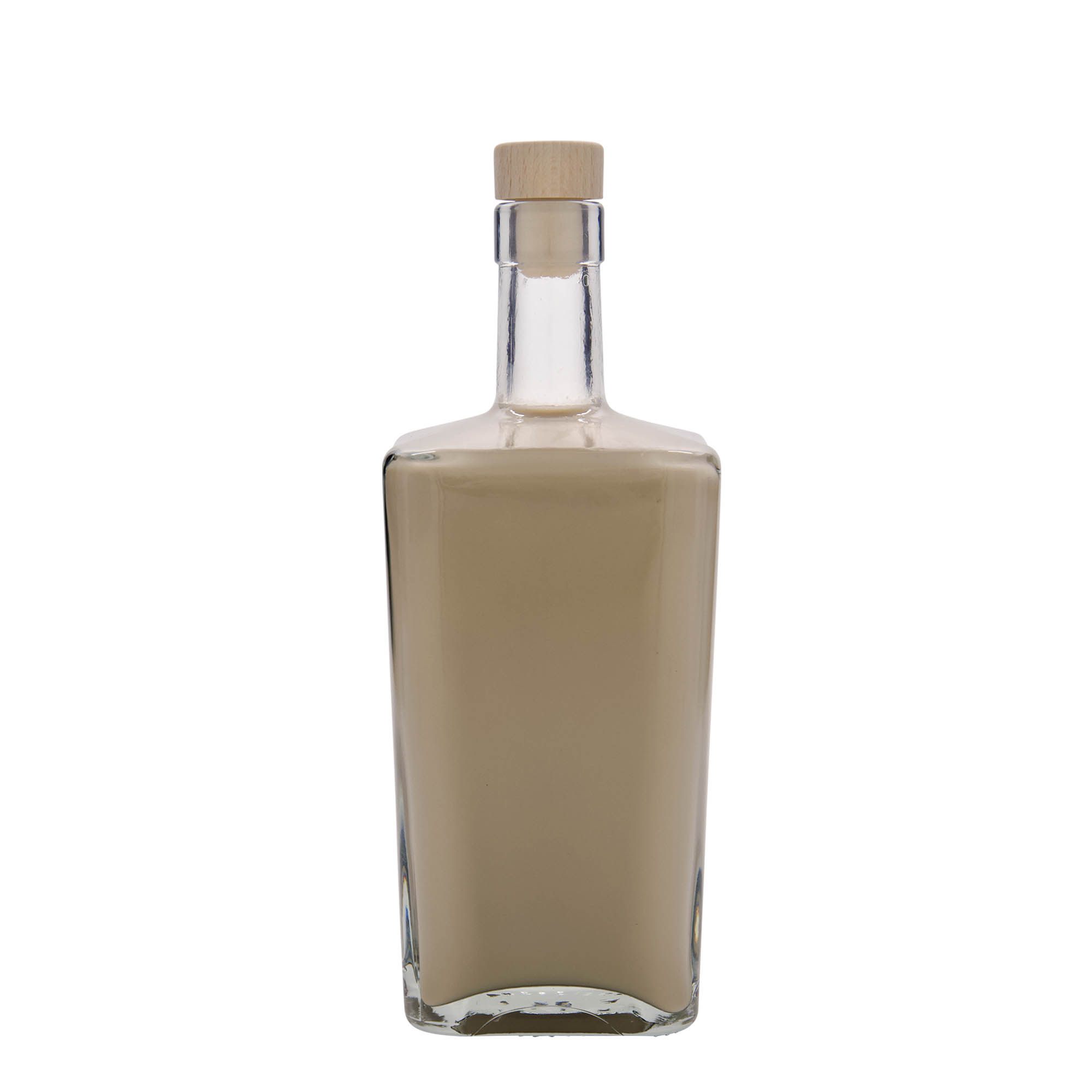 700 ml glass bottle 'Noel', square, opening: cork