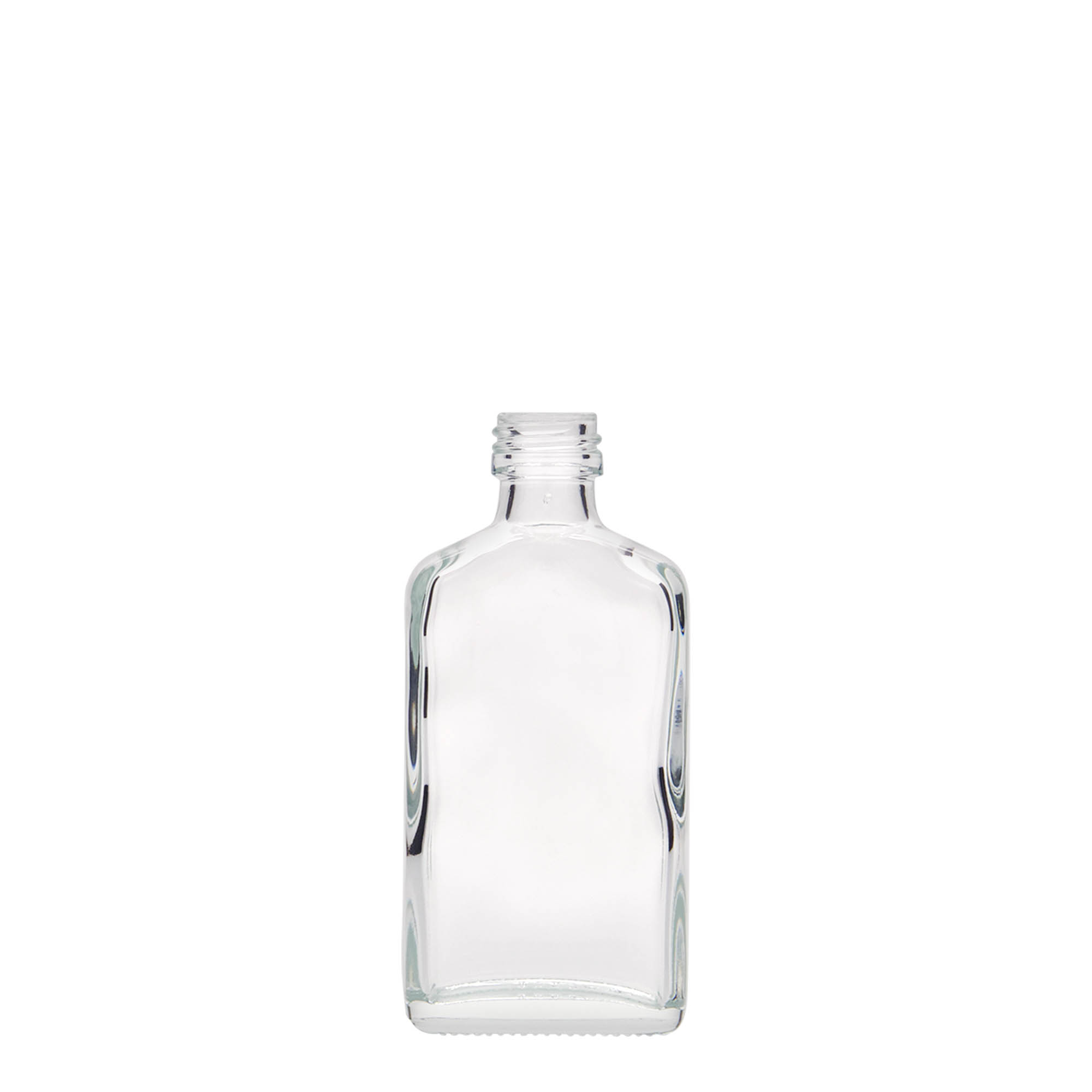 50 ml pocket bottle, rectangular, glass, opening: PP 18