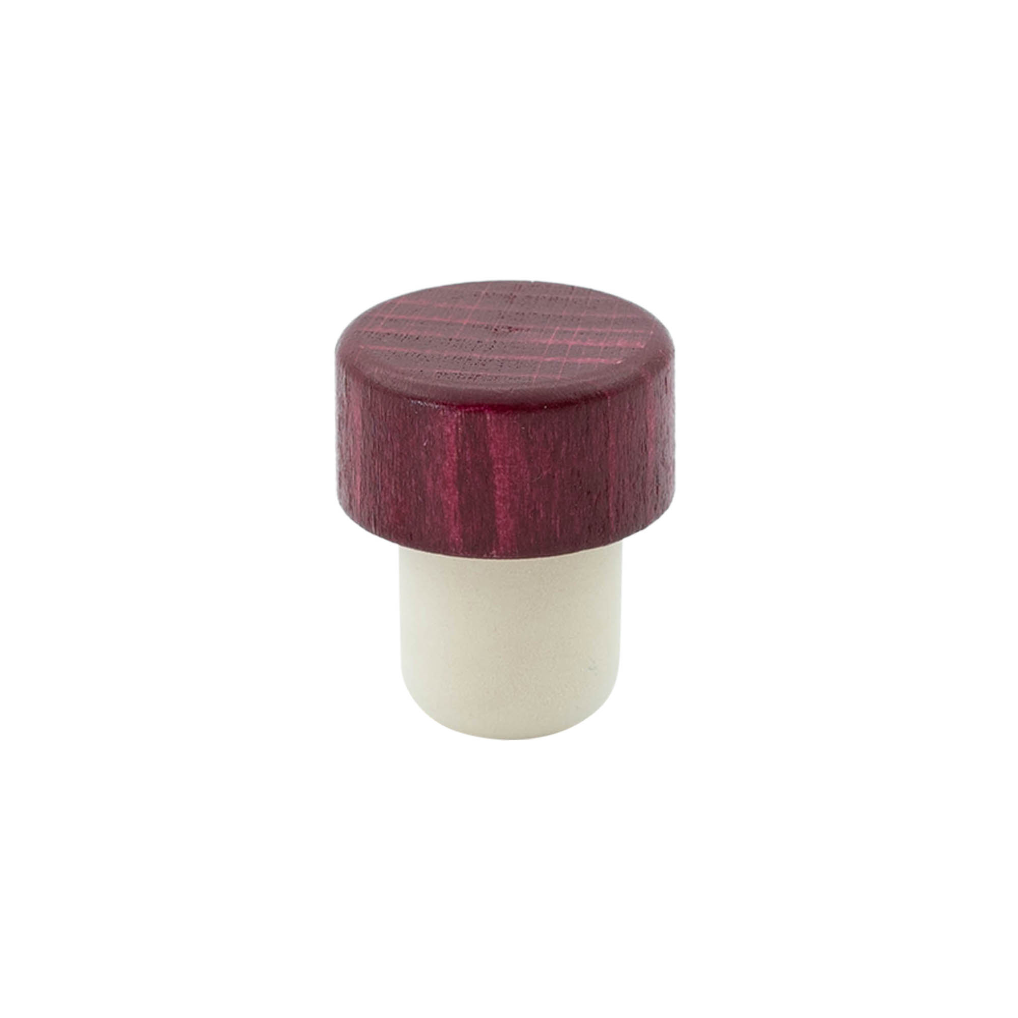 19 mm mushroom cork, wood/plastic, Bordeaux red, for opening: cork