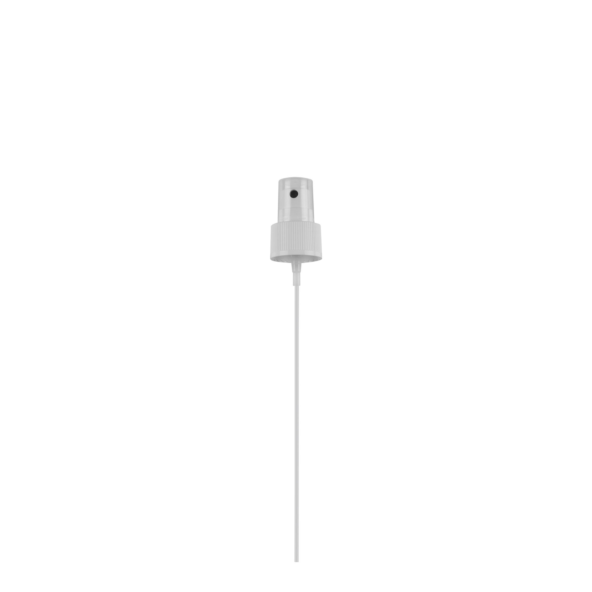 Screw cap with atomiser, PP plastic, white, for opening: GPI 24/410