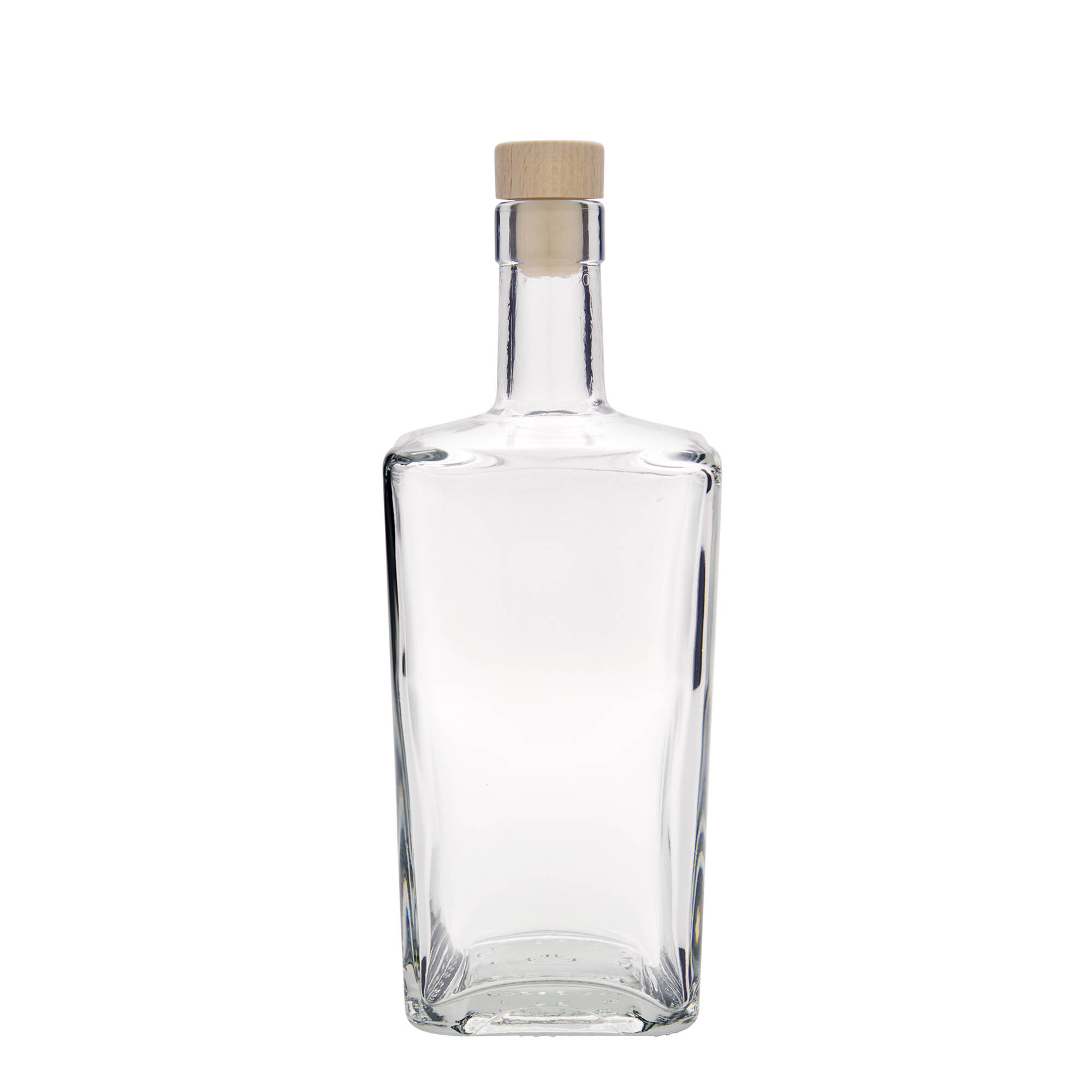 700 ml glass bottle ‘Noel’, square, opening: cork