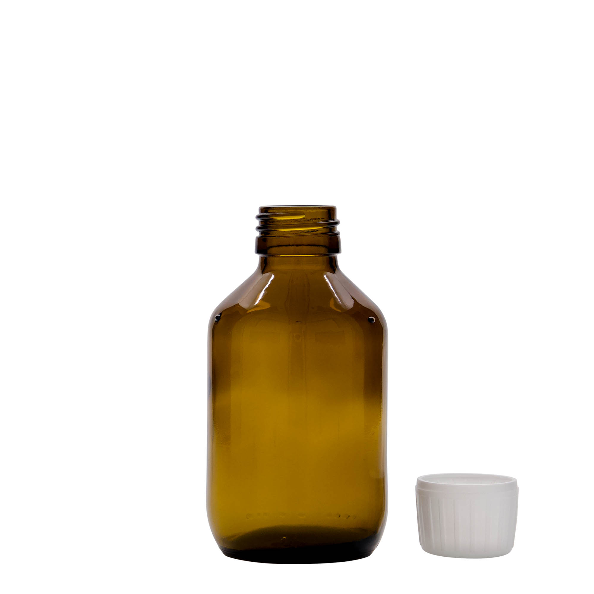 150 ml medicine bottle, brown, glass, closure: PP 28