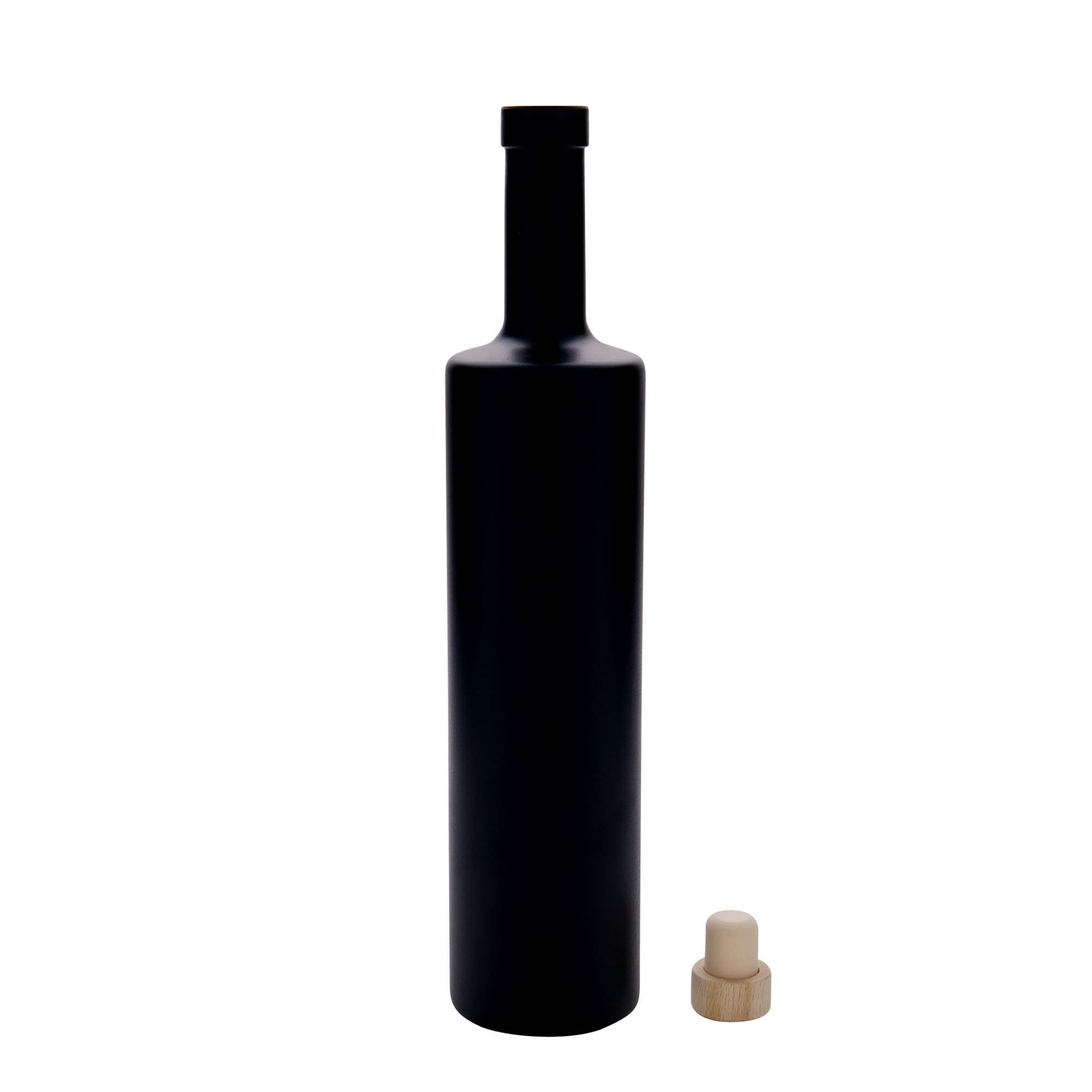 700 ml glass bottle 'Centurio', black, opening: cork