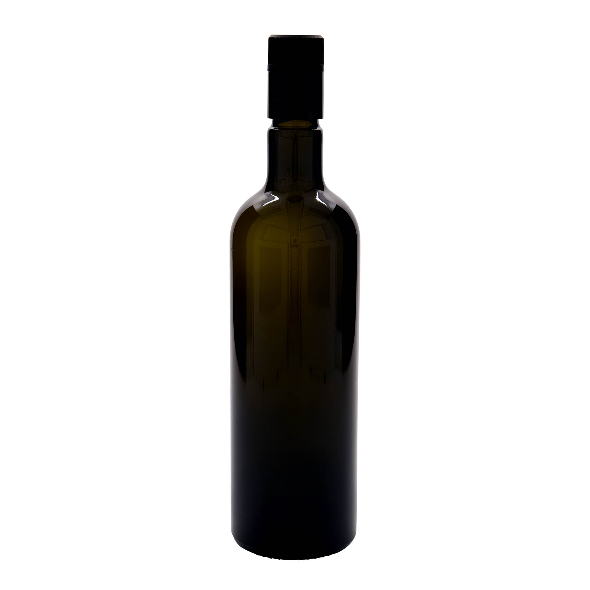 750 ml vinegar/oil bottle 'Willy New', glass, antique green, opening: DOP