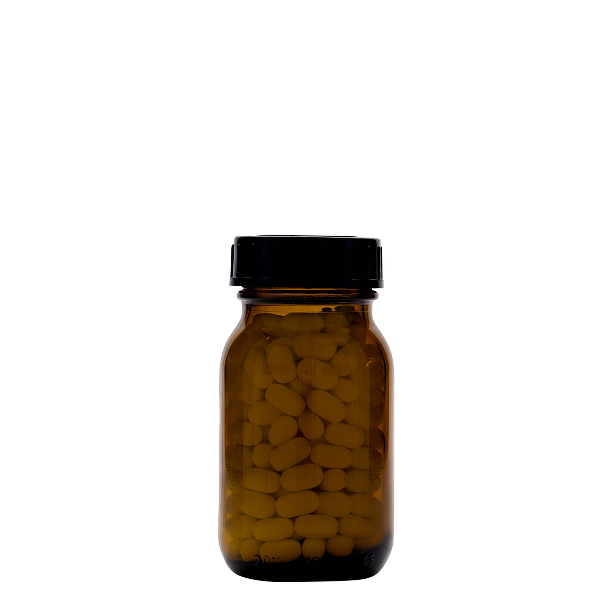 100 ml wide-neck glass, brown, opening: DIN 40 100 ml wide-neck glass, brown, opening: DIN 40