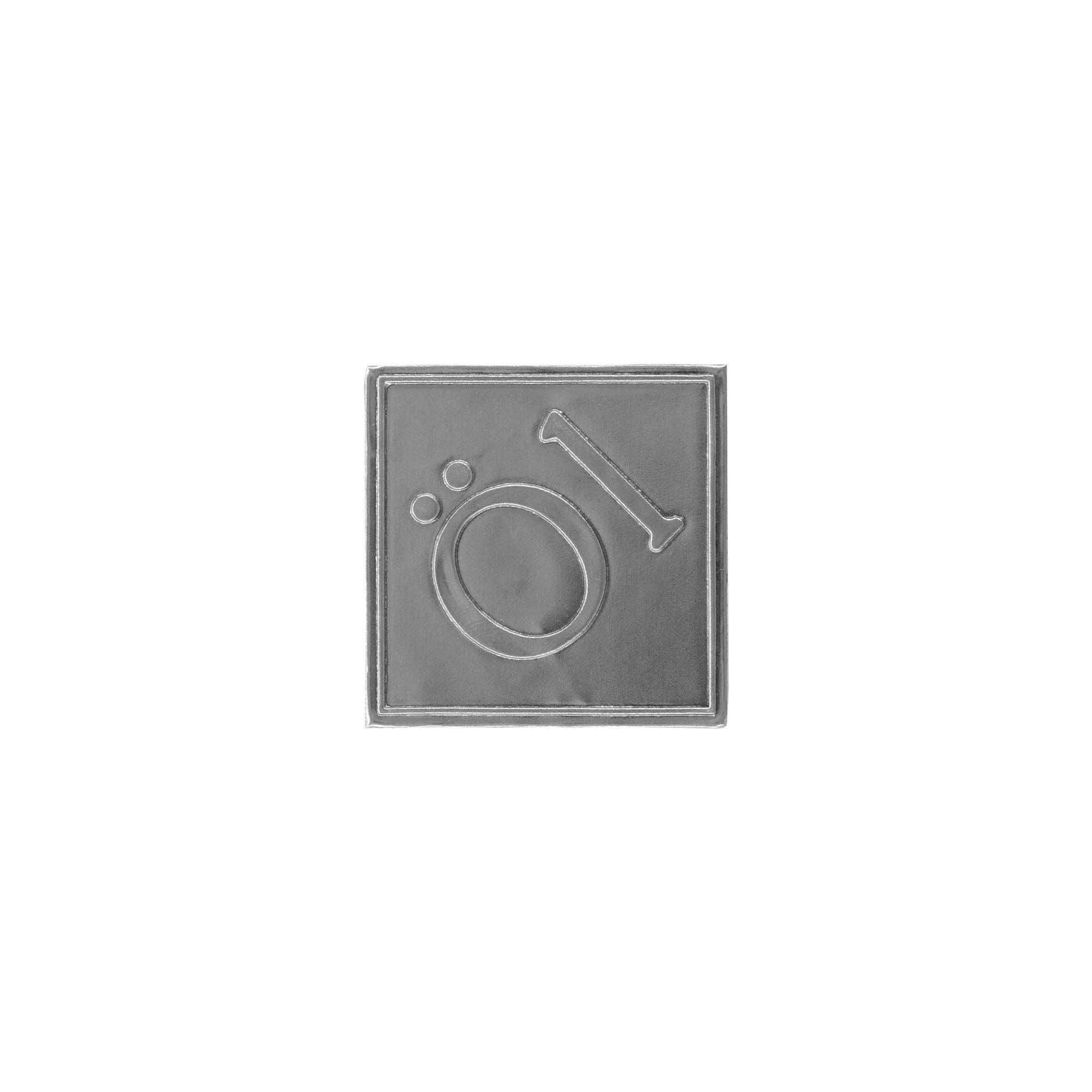 Pewter tag 'Oil', square, metal, silver Pewter tag 'Oil', square, metal, silver