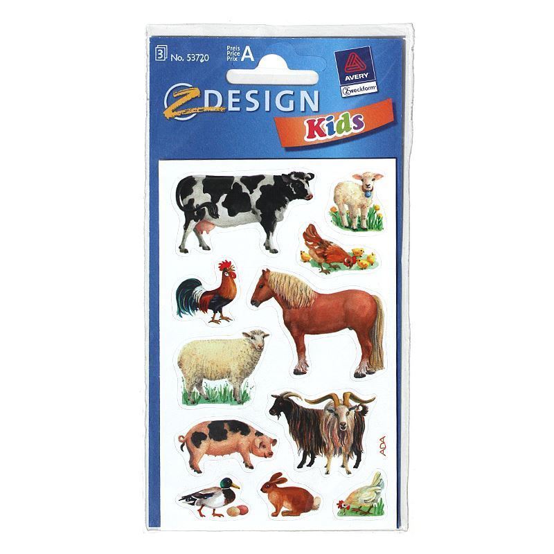 Zweckform Stickers 'Farm Animals', Paper, Multicoloured