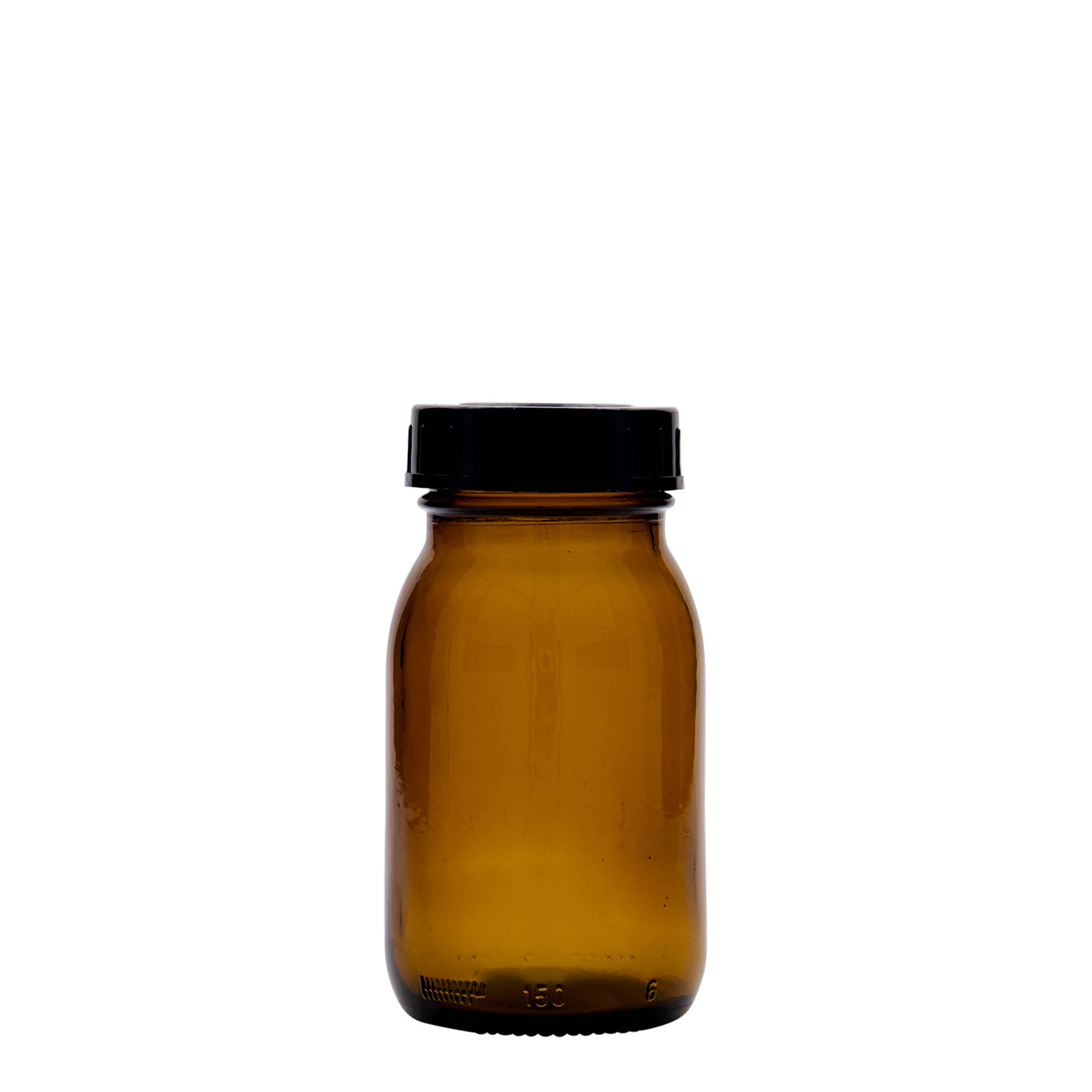 150 ml wide-neck jar, brown, opening: DIN 45 150 ml wide-neck jar, brown, opening: DIN 45