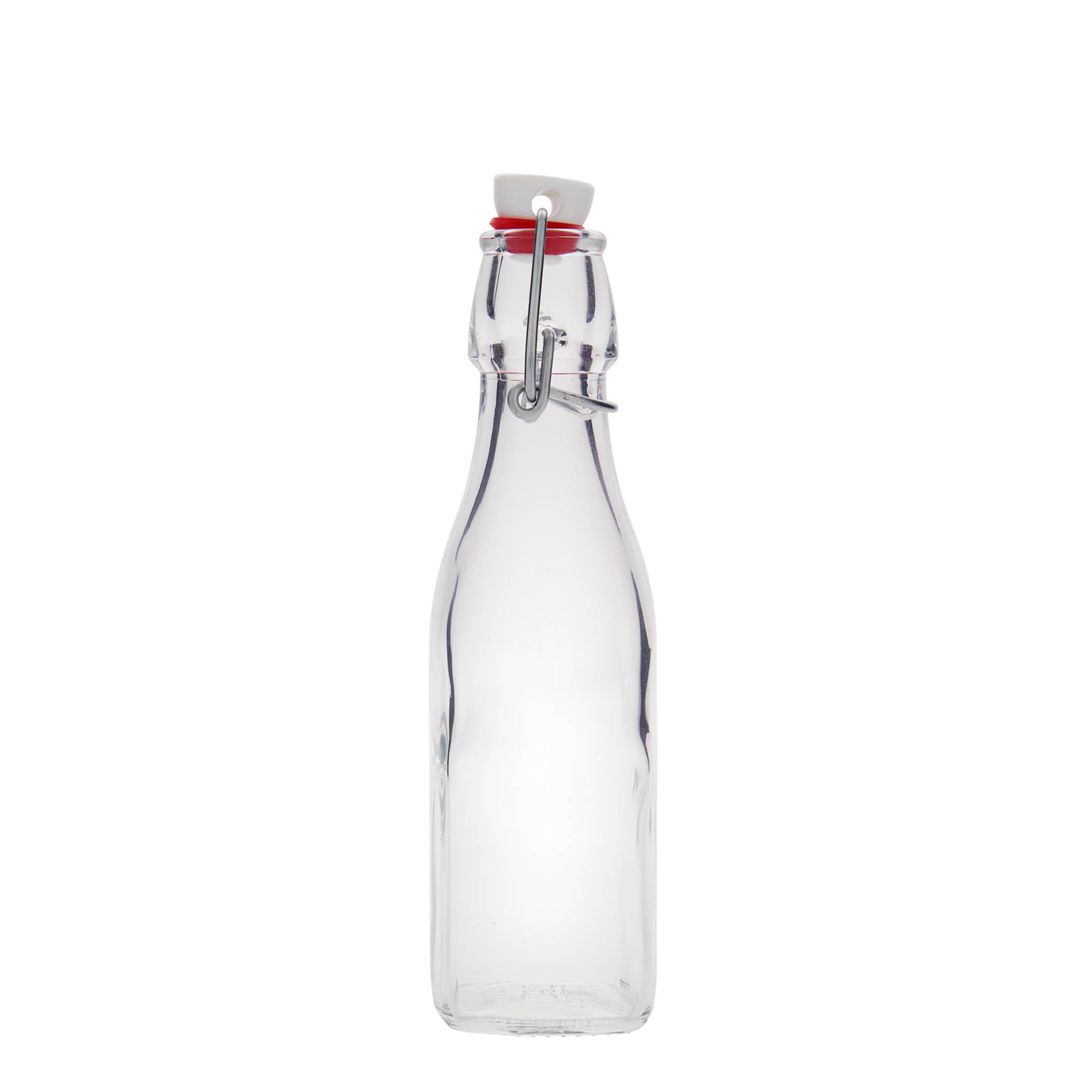 250 ml glass bottle 'Swing, square, opening: swing top closure'