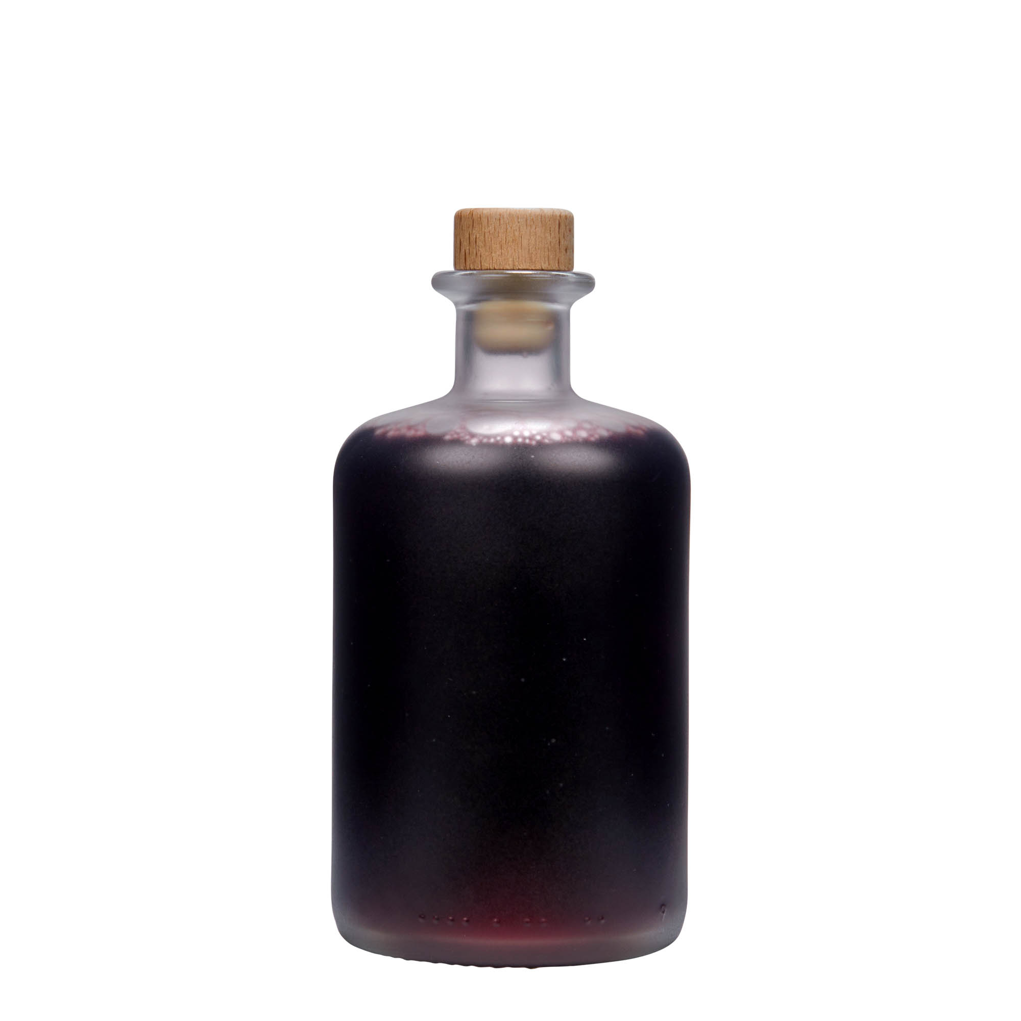 500 ml glass bottle apothecary, frosted, opening: cork