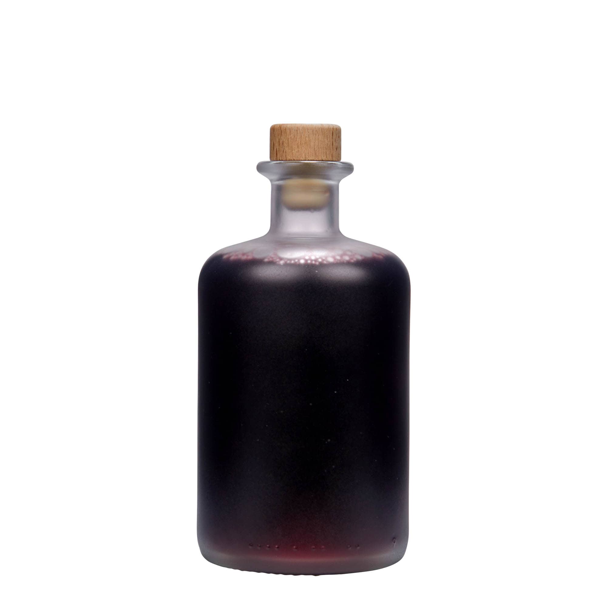 500 ml glass bottle apothecary, frosted, opening: cork