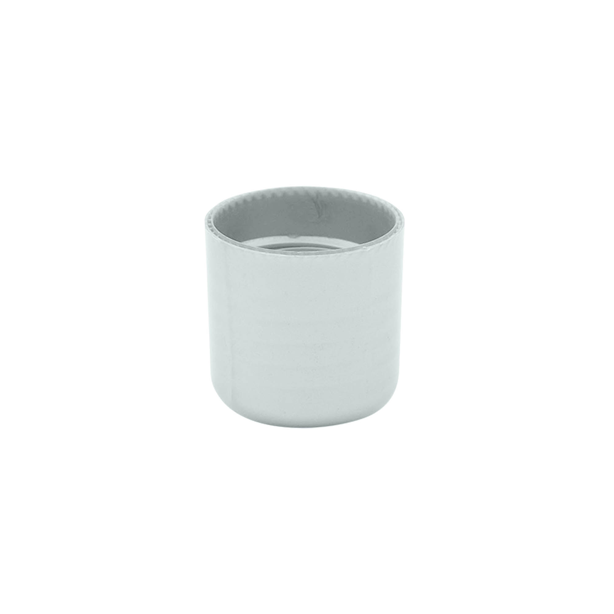 Screw cap with syringe insert, PP plastic, silver, for opening: 24/410