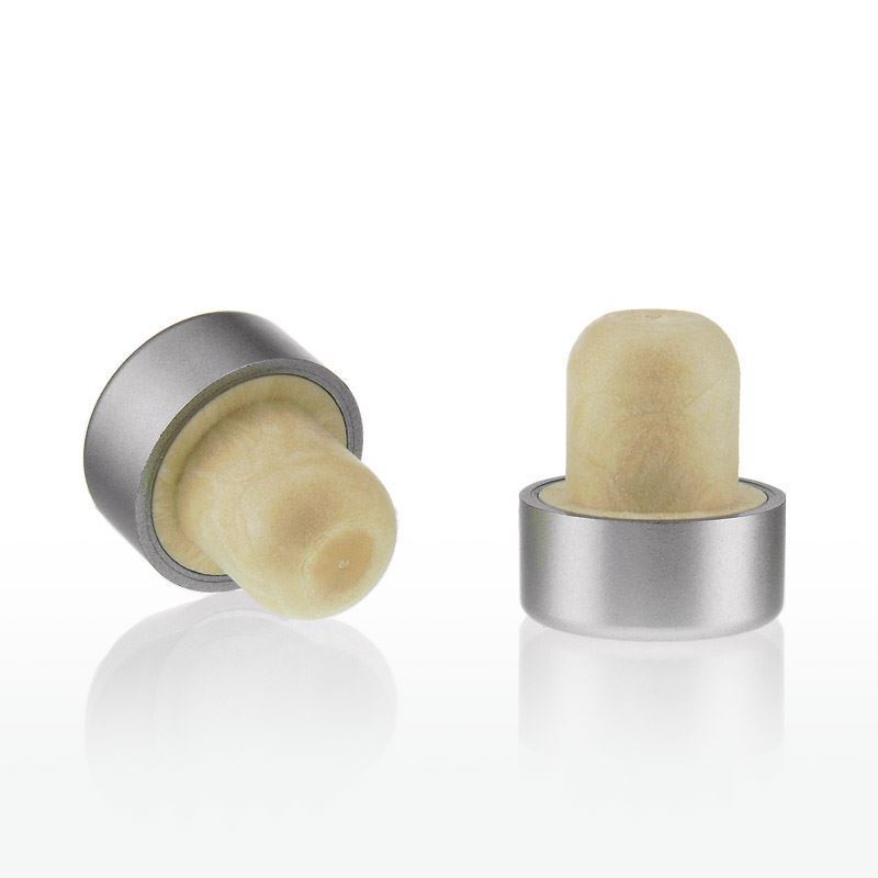 19 mm mushroom cork, plastic, silver, for opening: cork