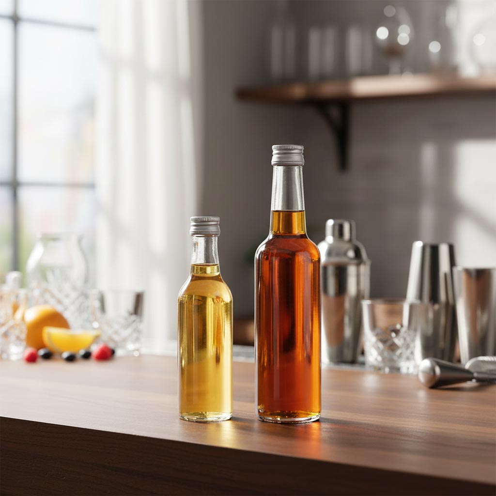 50 ml glass bottle with straight neck, opening: PP 18