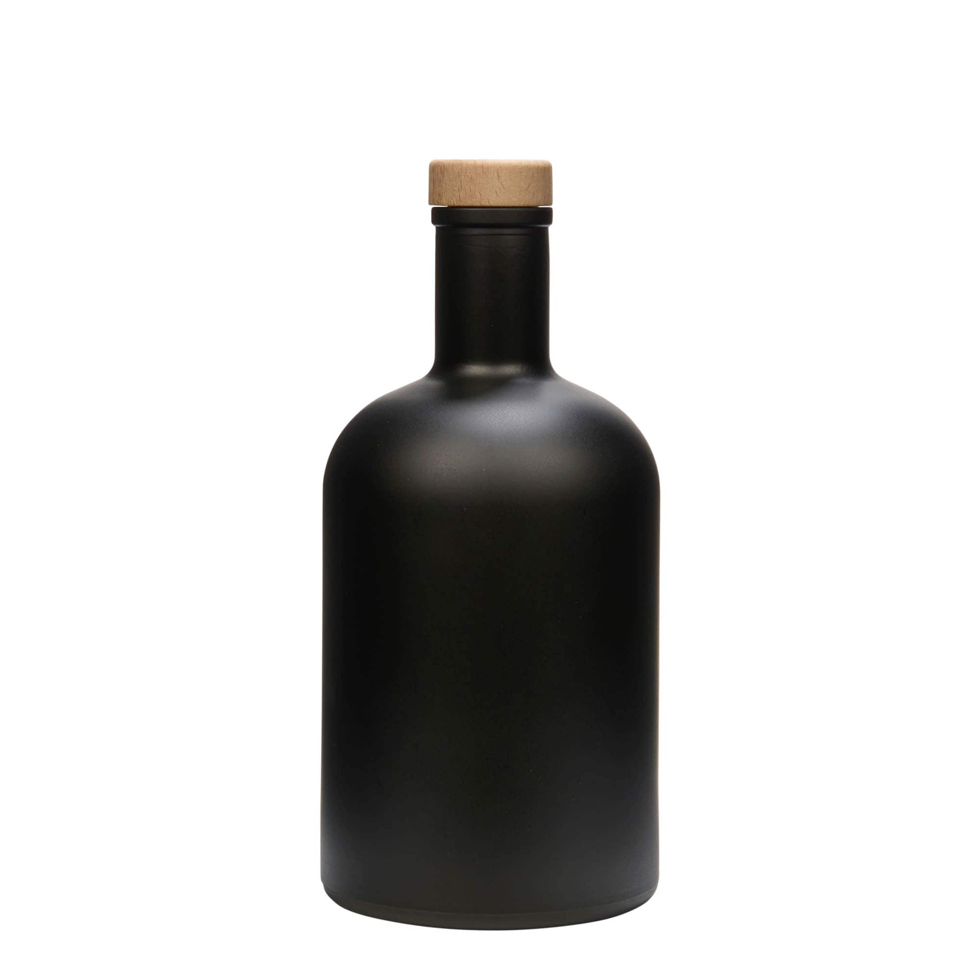 700 ml glass bottle ‘Gerardino’, black, opening: cork