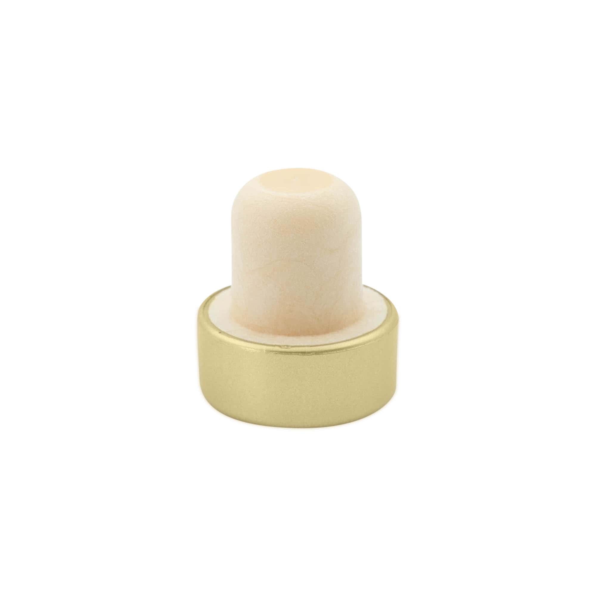 Handle cork 19 mm, plastic, gold, for opening: cork