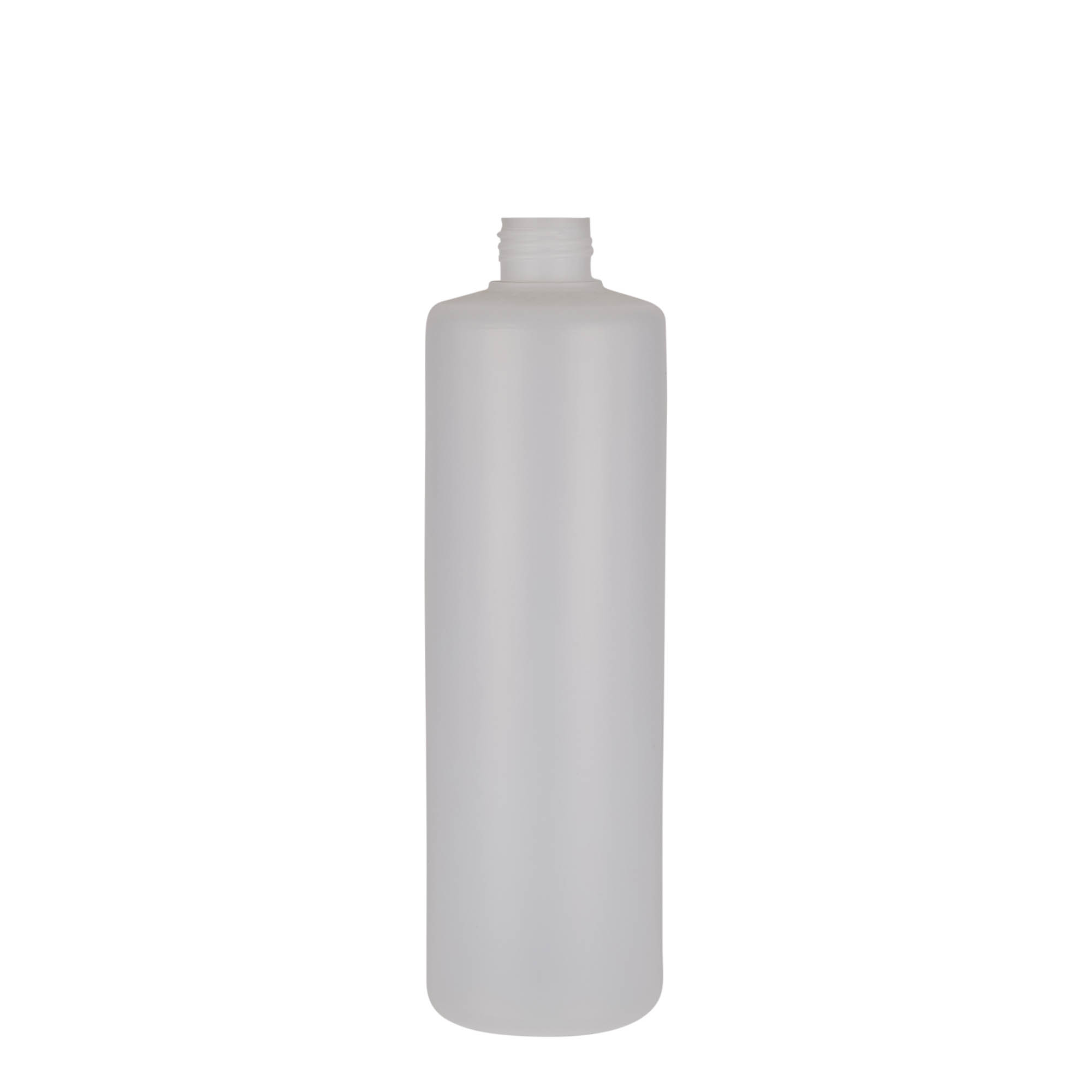 500 ml round bottle, PE plastic, natural, opening: screw cap