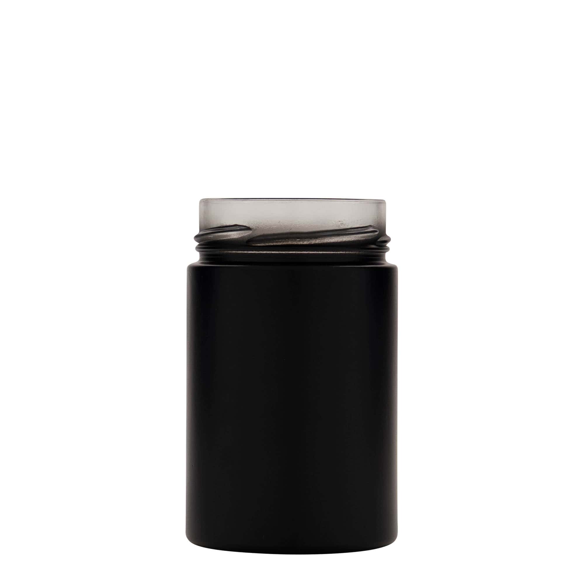 327 ml round glass ‘Aurora’, black, opening: Deep-Twist-off (DTO 66)