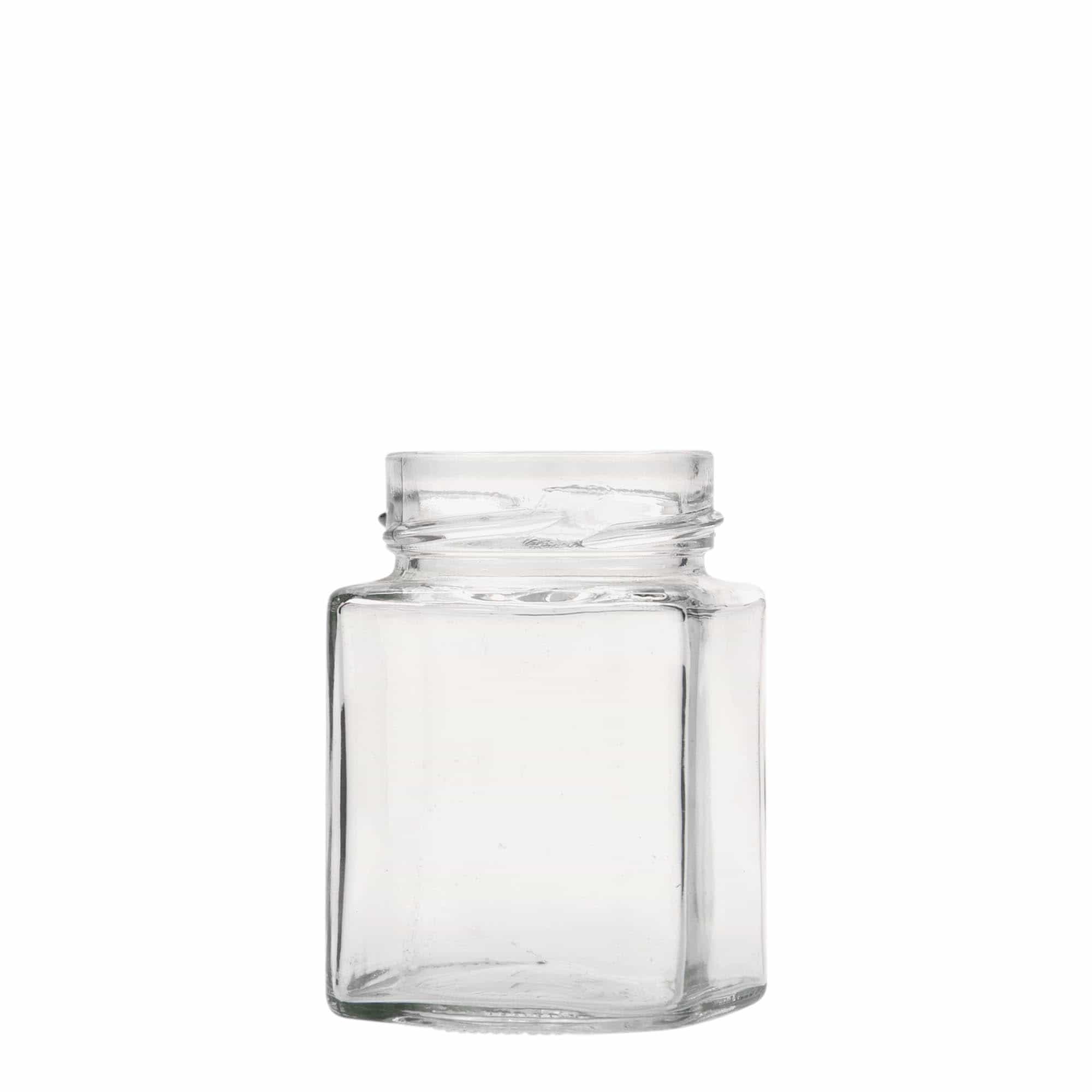 212 ml square jar ‘Funny’, opening: Deep-Twist-off (DTO 58)