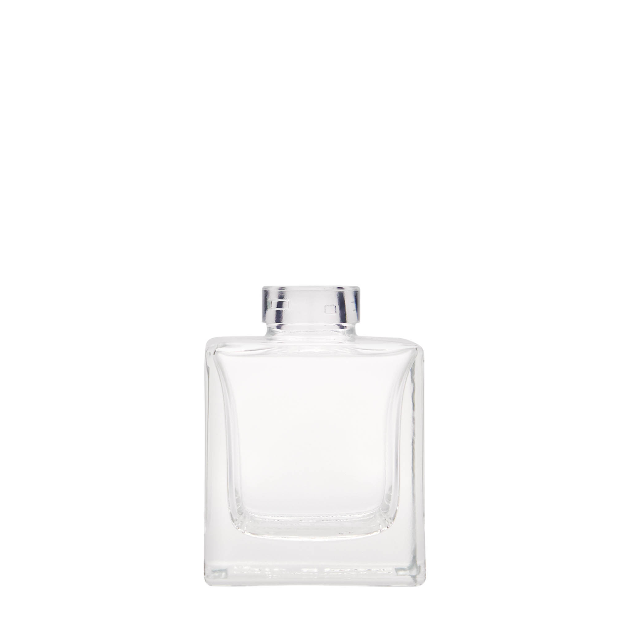 100 ml glass bottle 'Cube', square, opening: cork
