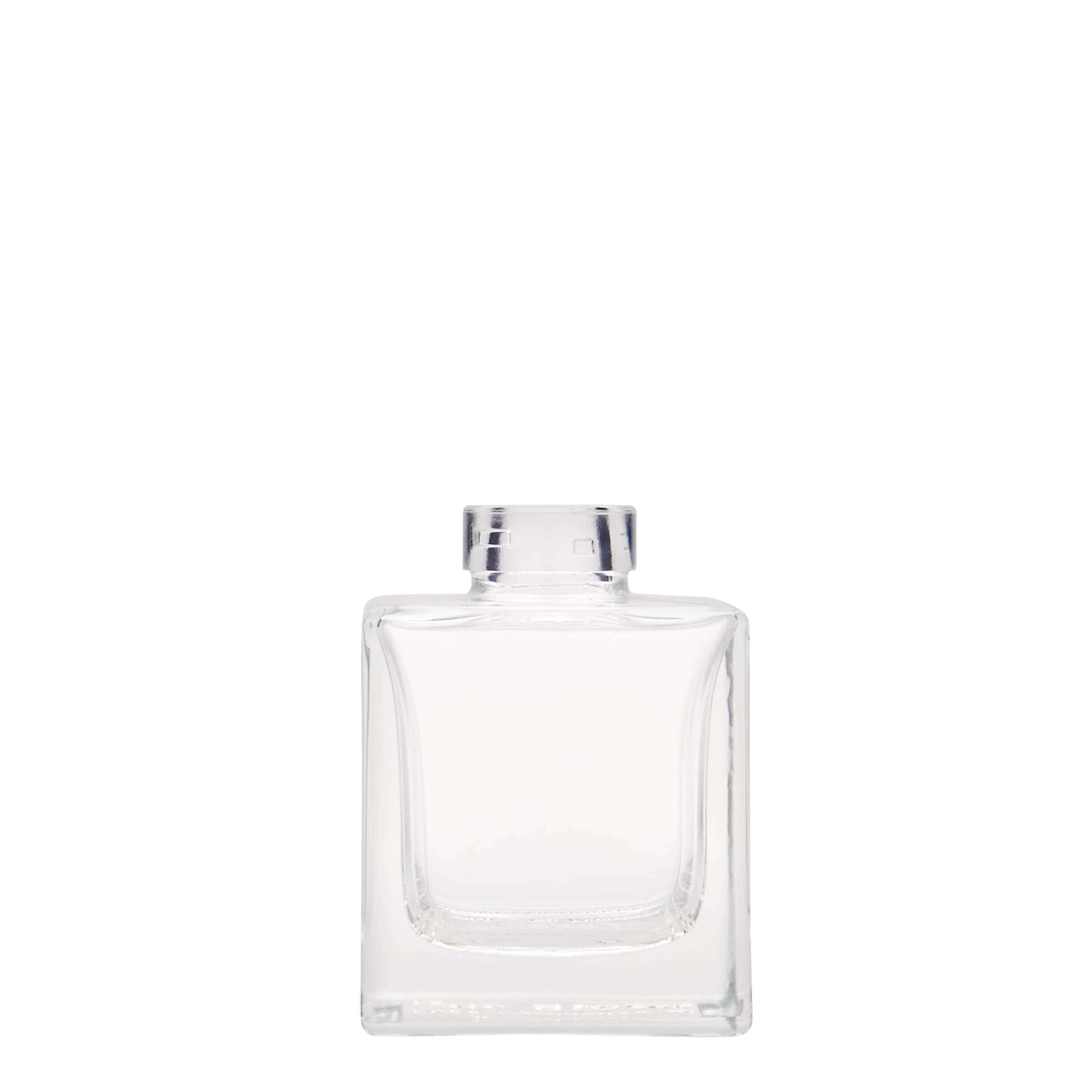 100 ml glass bottle ‘Cube’, square, opening: cork