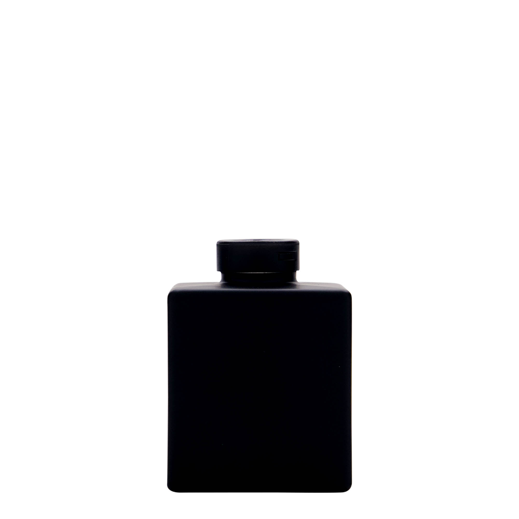 100 ml glass bottle 'Cube', square, black, opening: cork 100 ml glass bottle 'Cube', square, black, opening: cork
