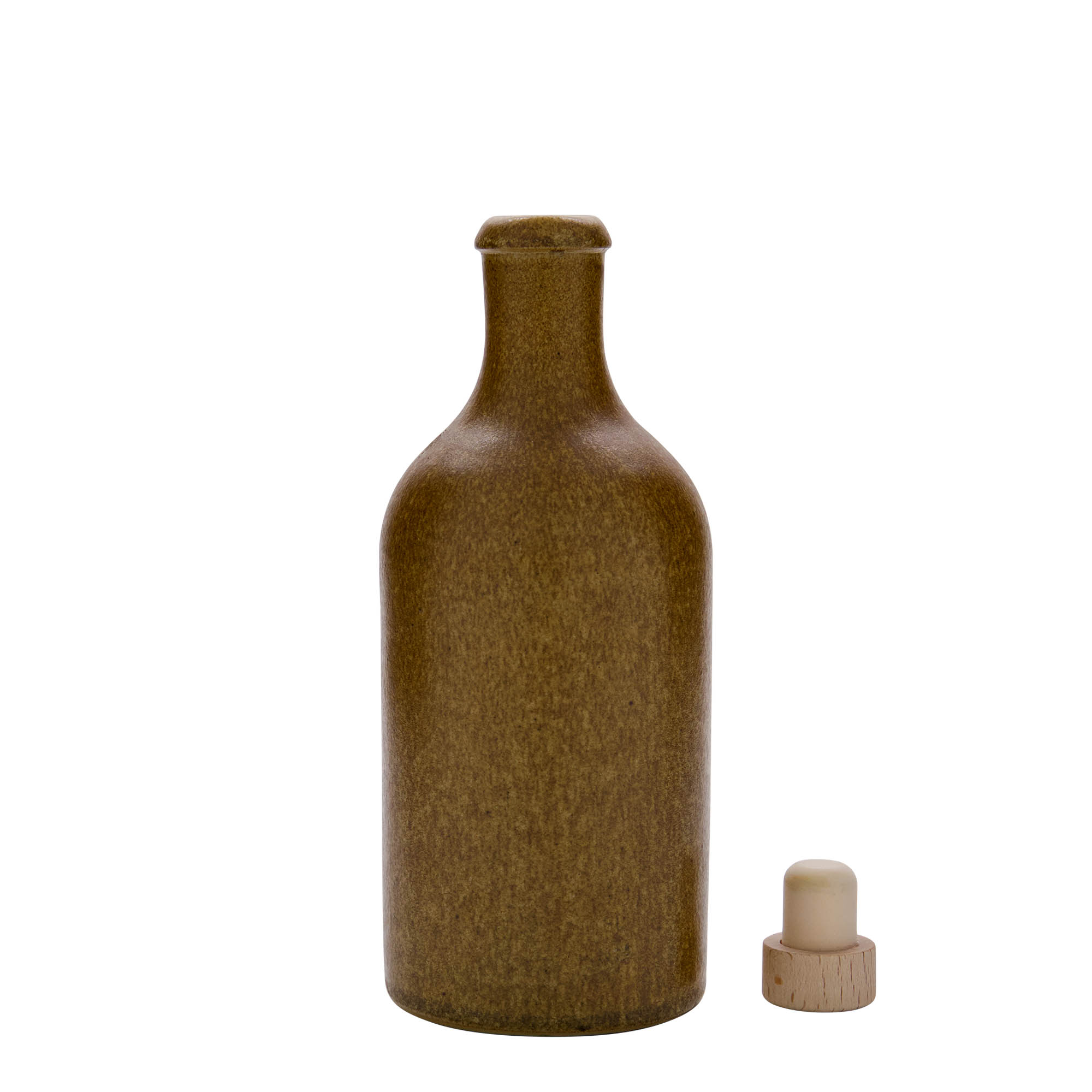 500 ml clay jug, stoneware, brown-crystal, opening: cork