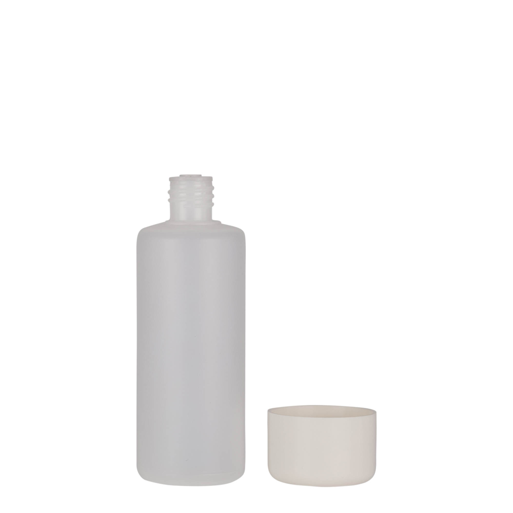 100 ml round bottle, PE plastic, natural, opening: screw cap