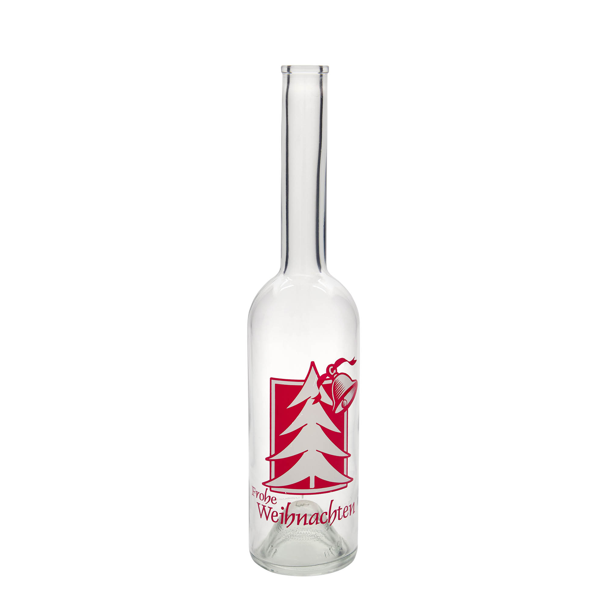 500 ml glass bottle 'Opera', motif: Christmas greeting, opening: cork