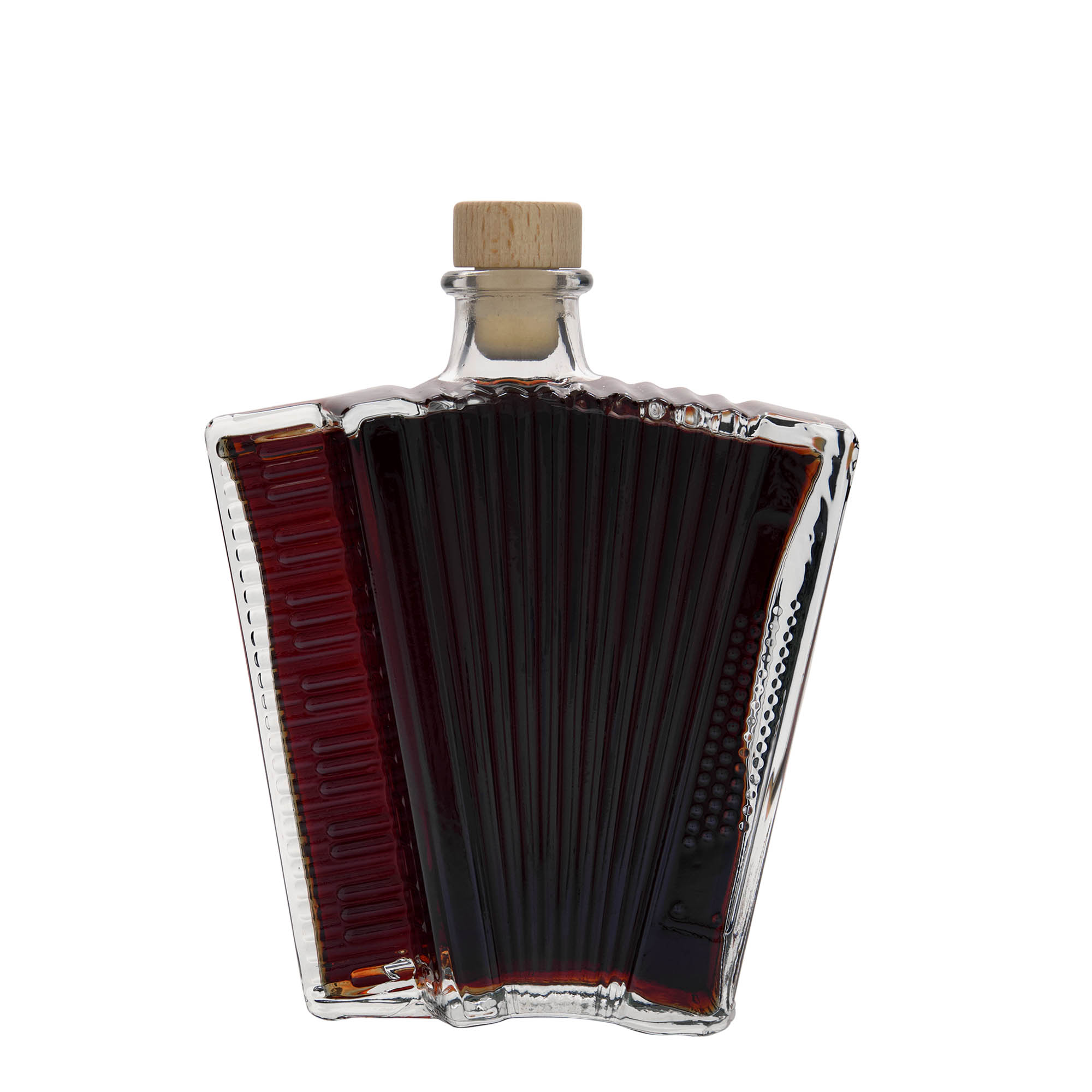 500 ml glass bottle 'Accordion', closure: cork