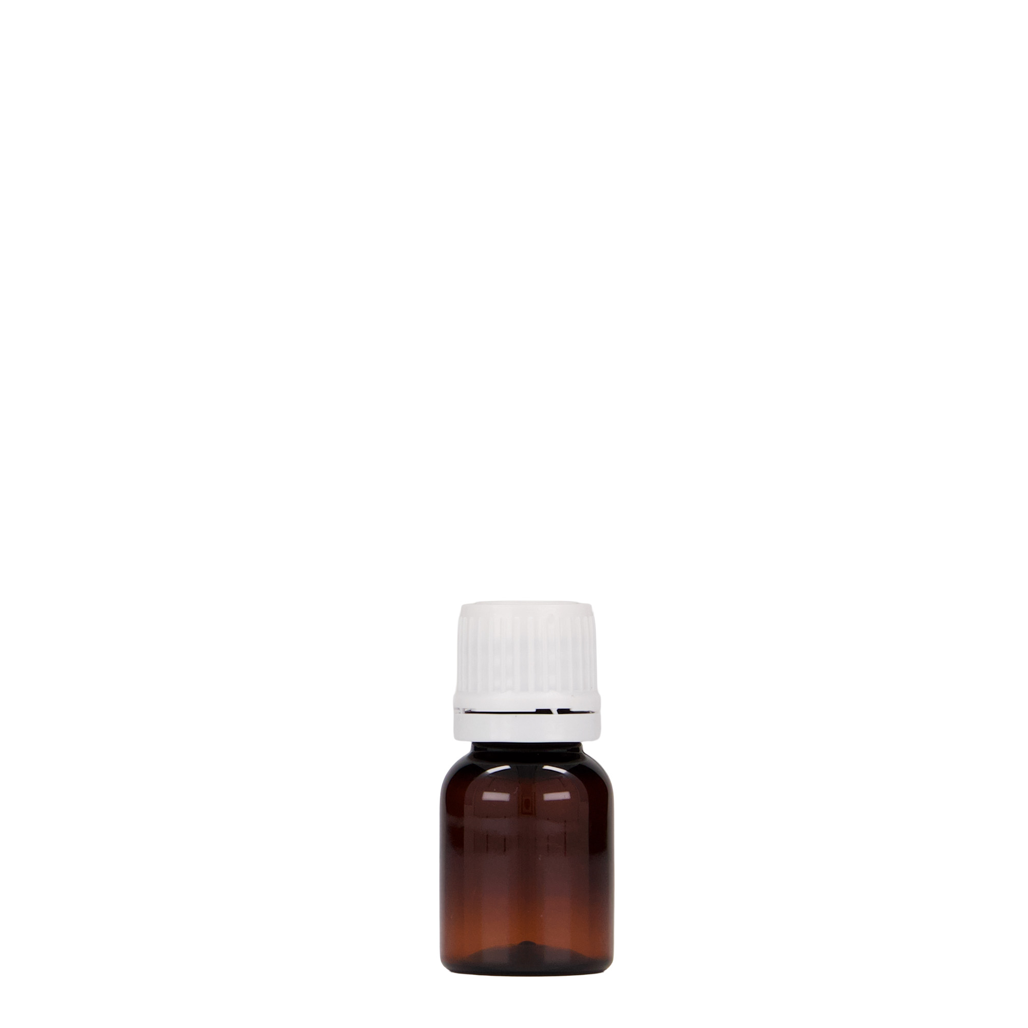 10 ml PET medical bottle 'Easy Living', brown, plastic, opening: DIN 18