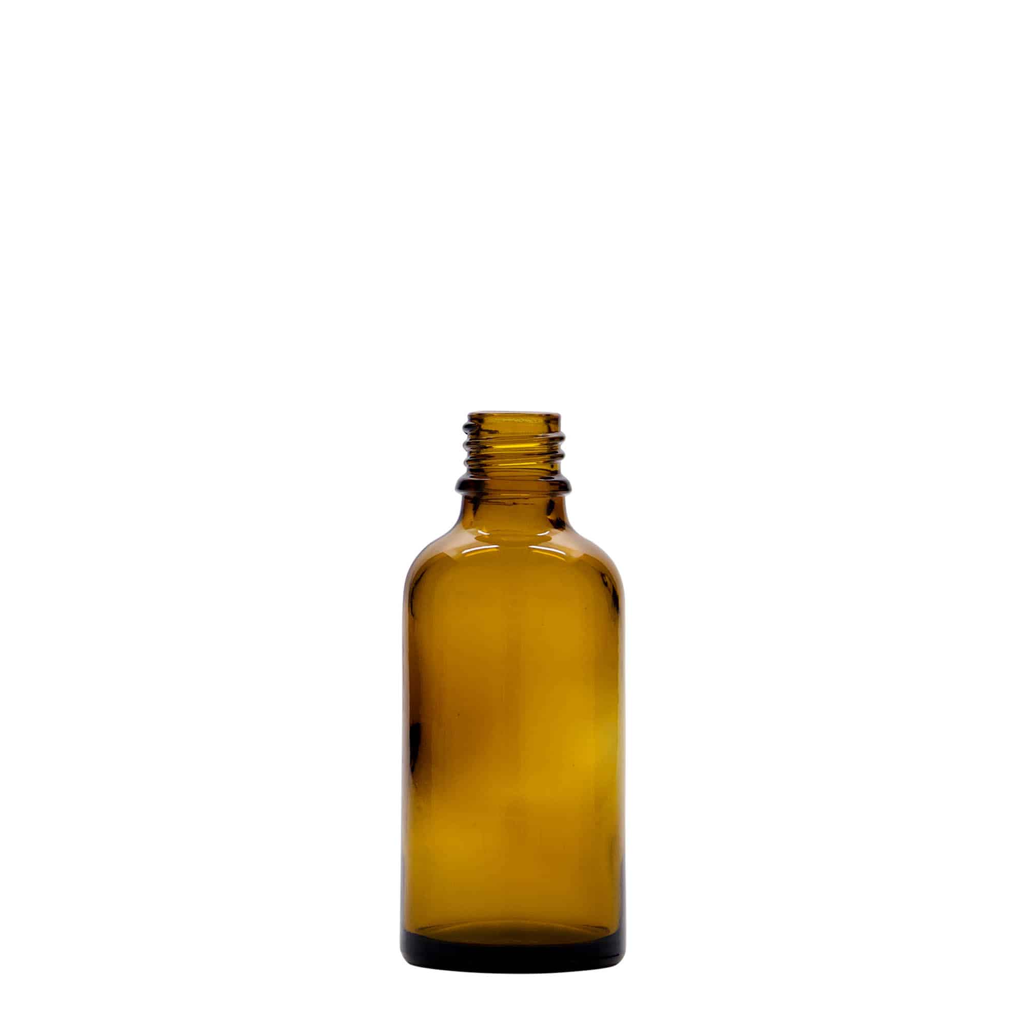 50 ml medical bottle with lotion pump, glass, brown, opening: DIN 18