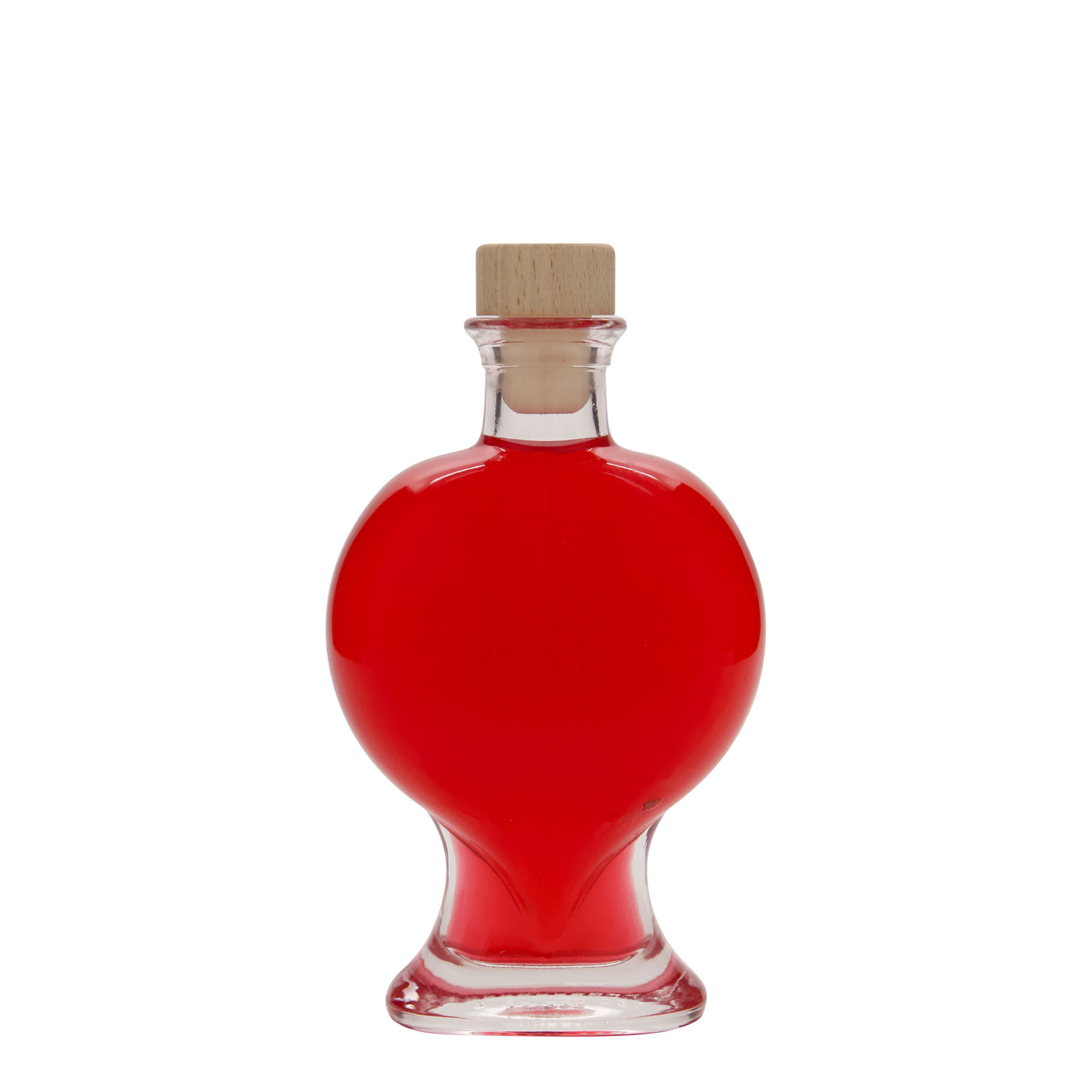 200 ml glass bottle 'Heart', closure: cork