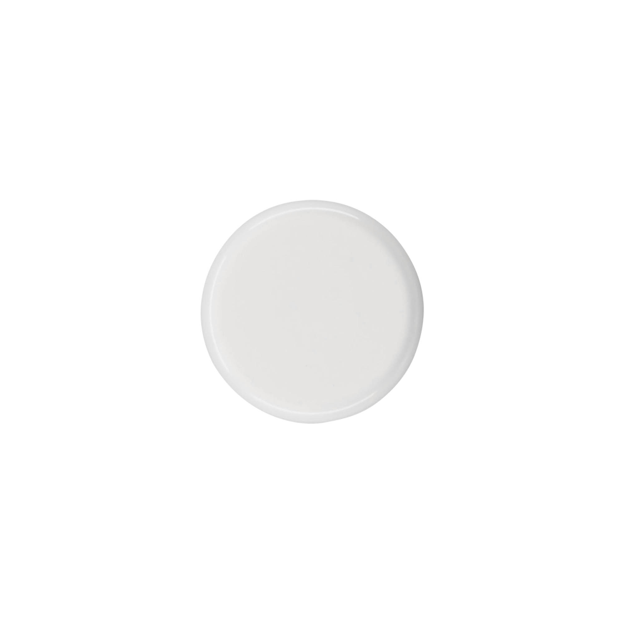 Screw cap round bottle with syringe insert, PE plastic, white, for opening: DIN 18
