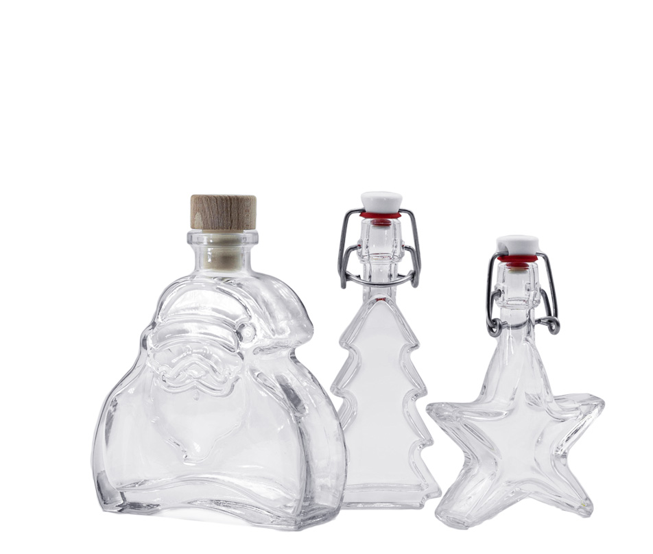 Christmas Bottles Three decorative bottles for the Christmas season