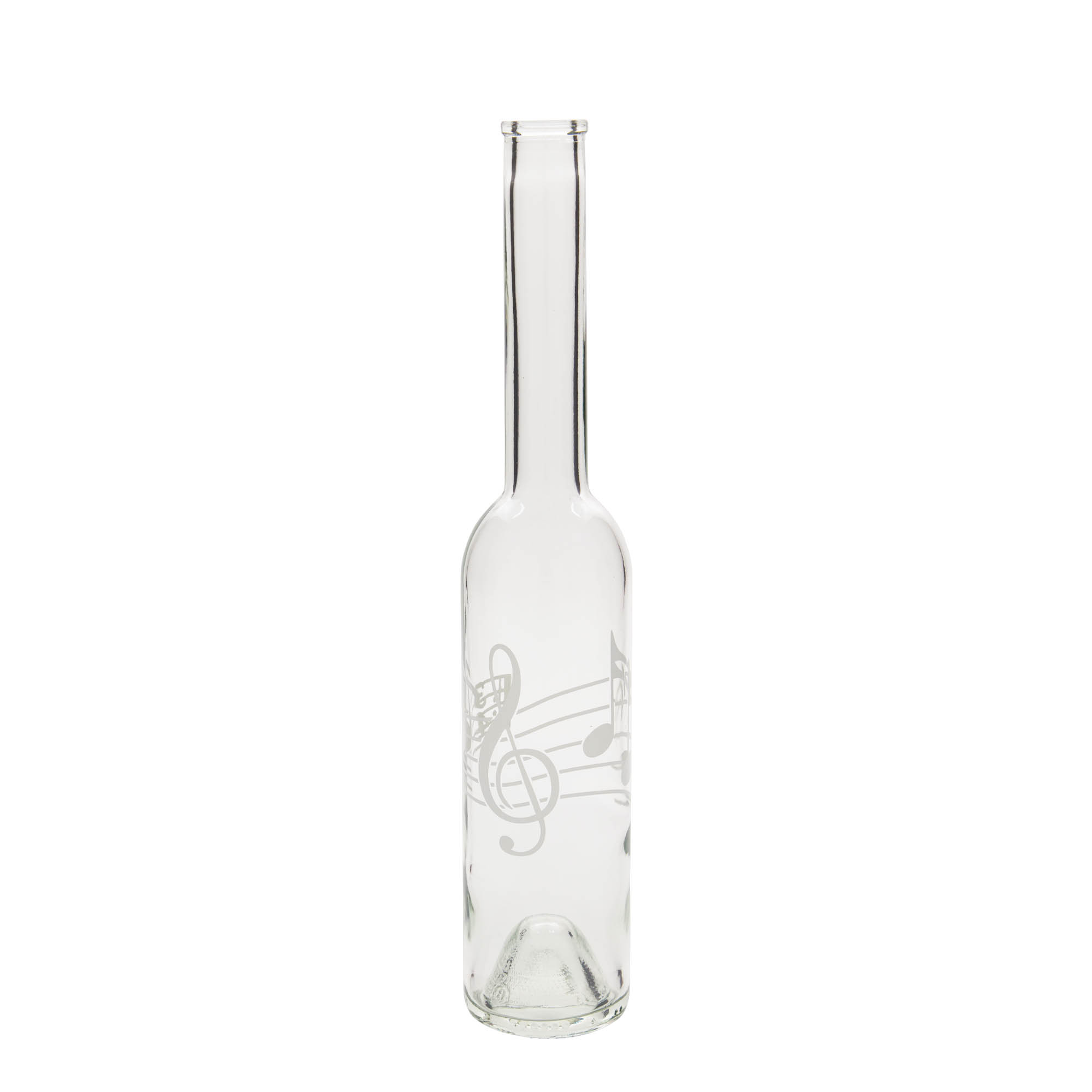 350 ml glass bottle 'Opera', motif: musical notes, opening: cork