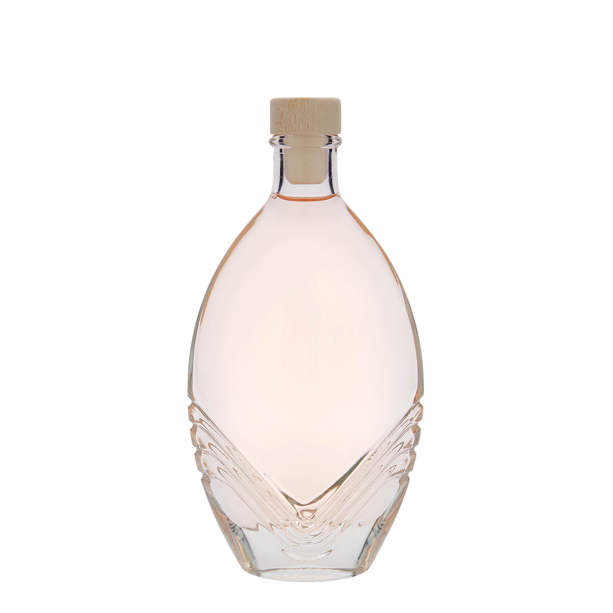 200 ml glass bottle 'Florence', oval, opening: cork