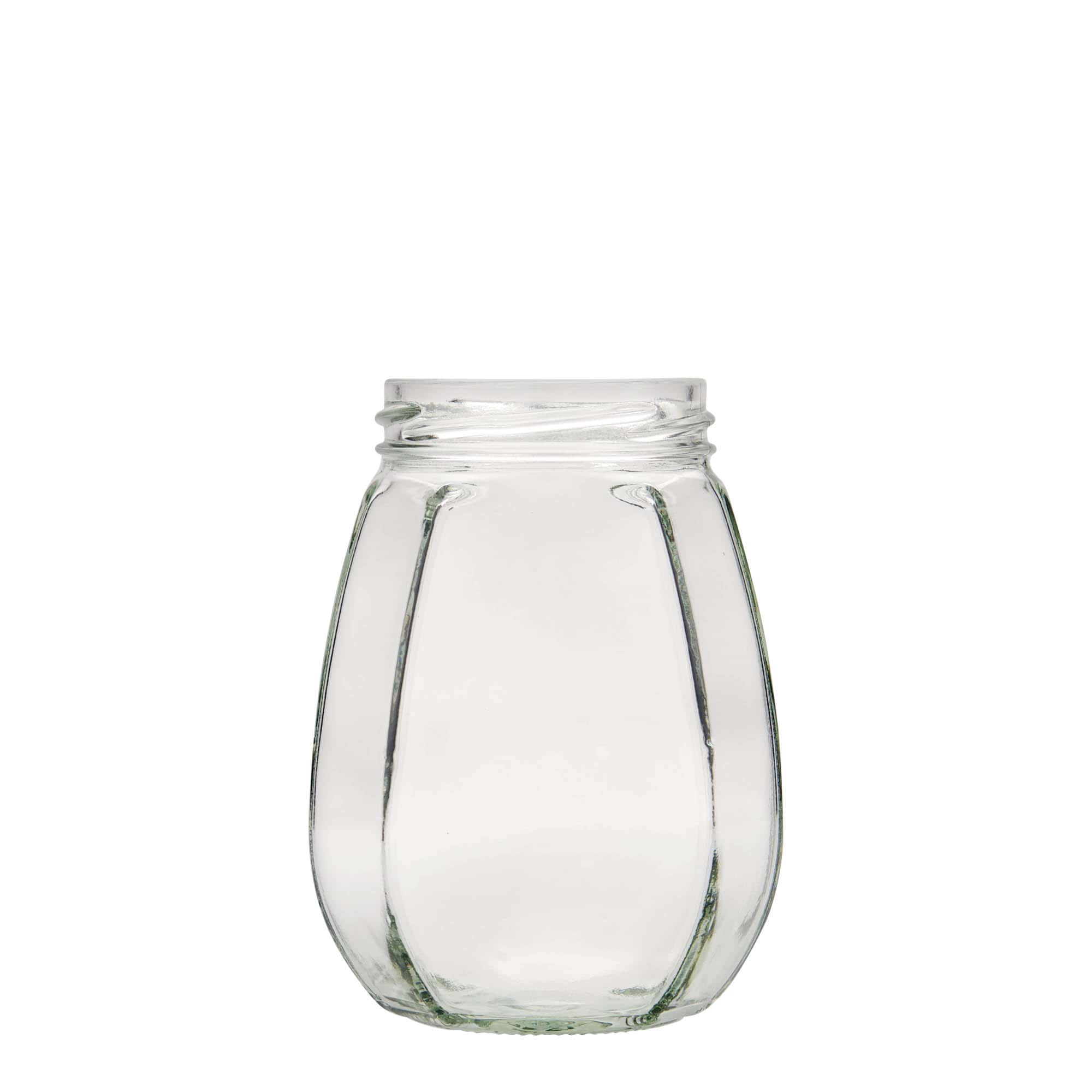 385 ml decorative jar, hexagonal, opening: Twist-off (TO 63)