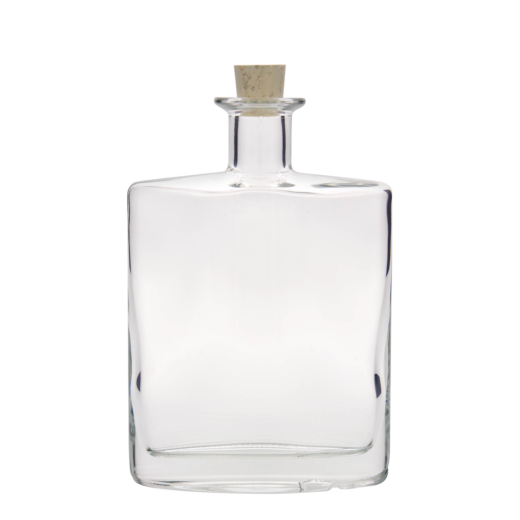 700 ml glass bottle 'Zorbas', oval, opening: cork