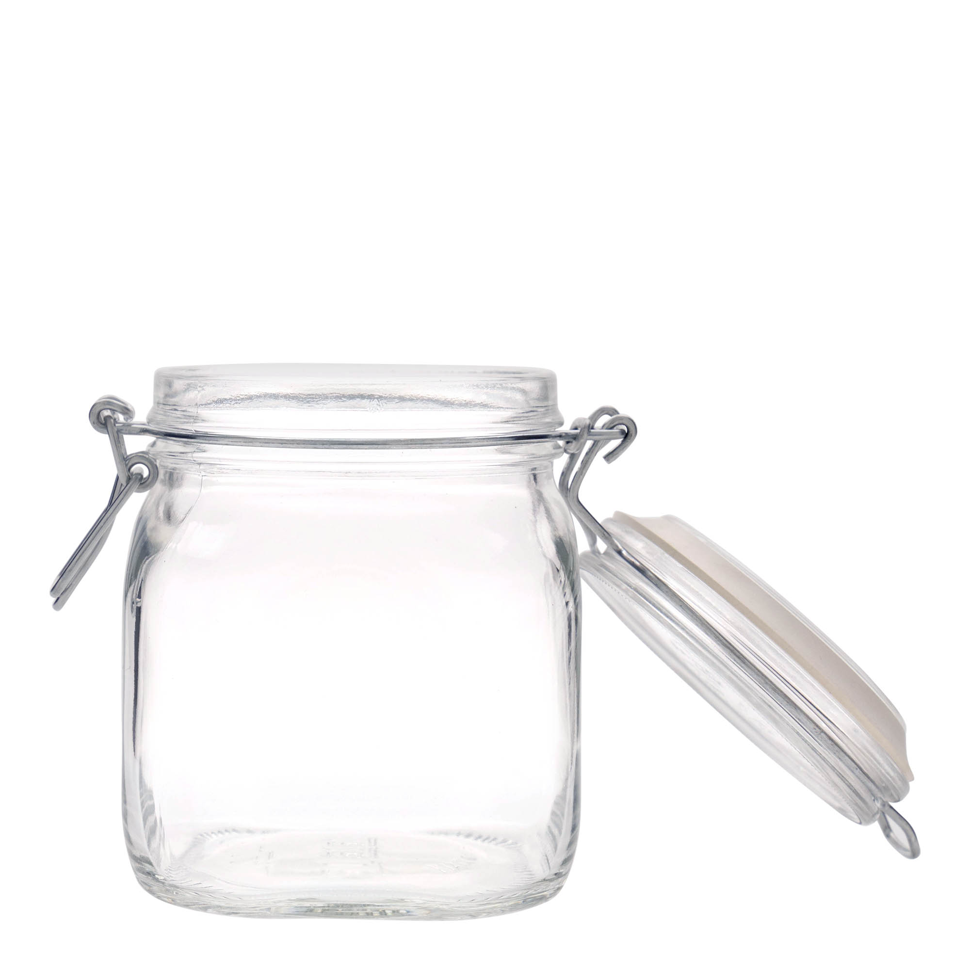 750 ml wire bail jar ‘Fido’, square, opening: wire bail closure