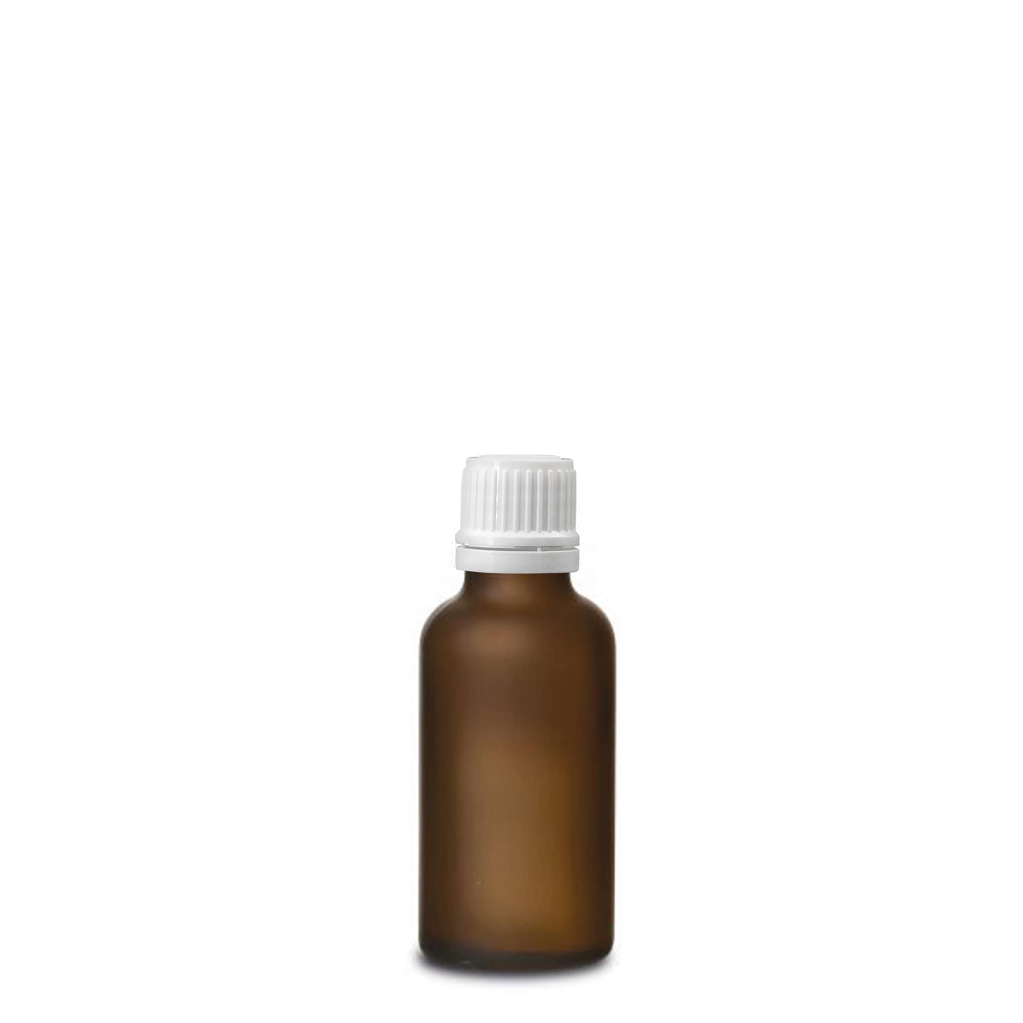 30 ml medicine bottle, glass, brown frosted, opening: DIN 18