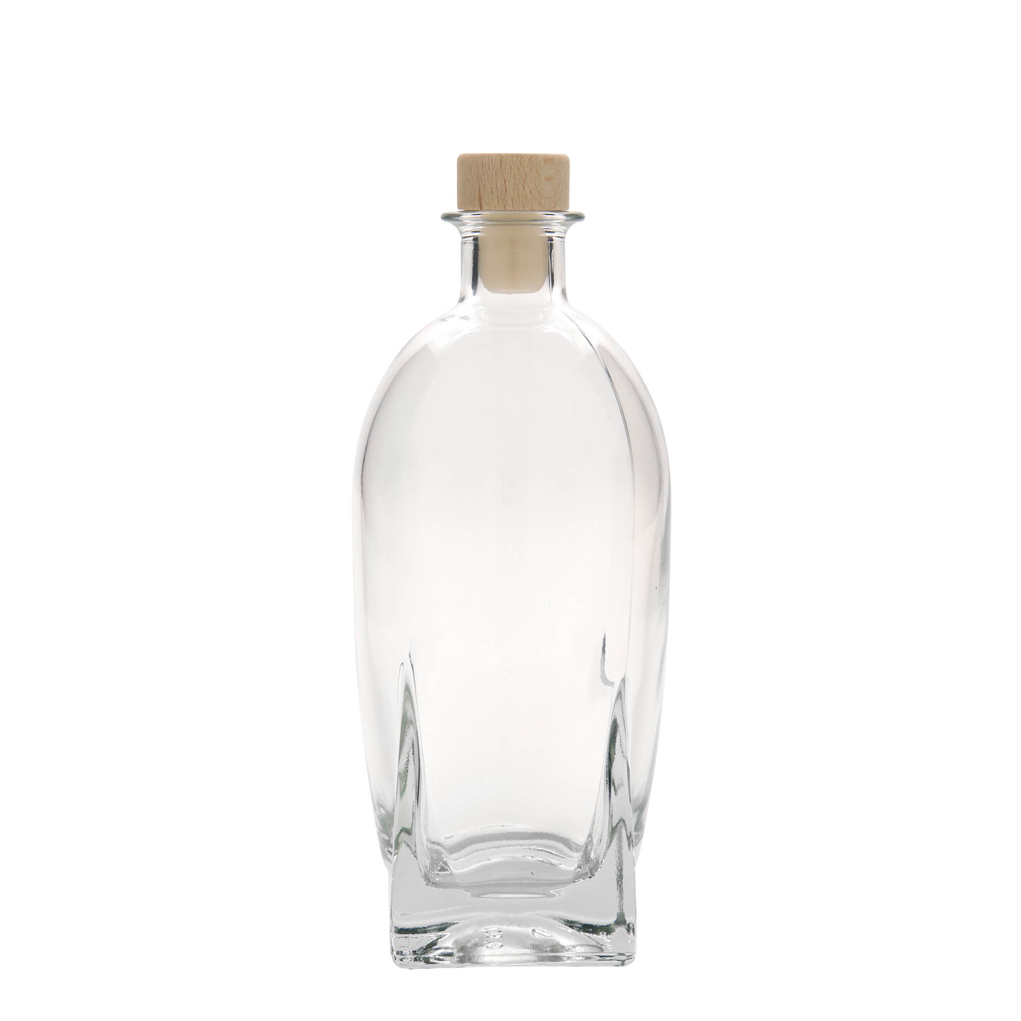 500 ml glass bottle 'Zino', square, opening: cork