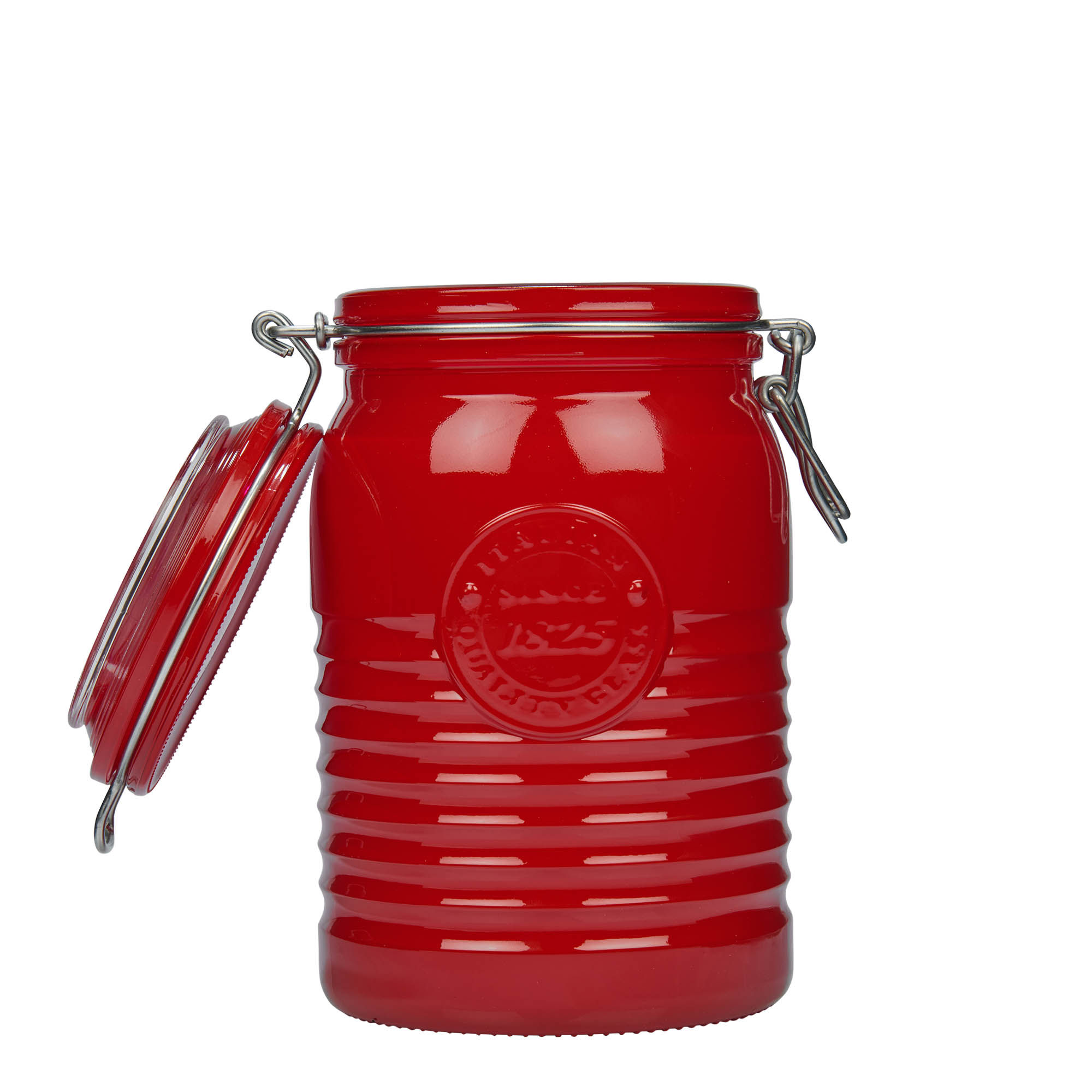 1,000 ml wire bail jar 'Officina 1825', red, opening: wire bail closure