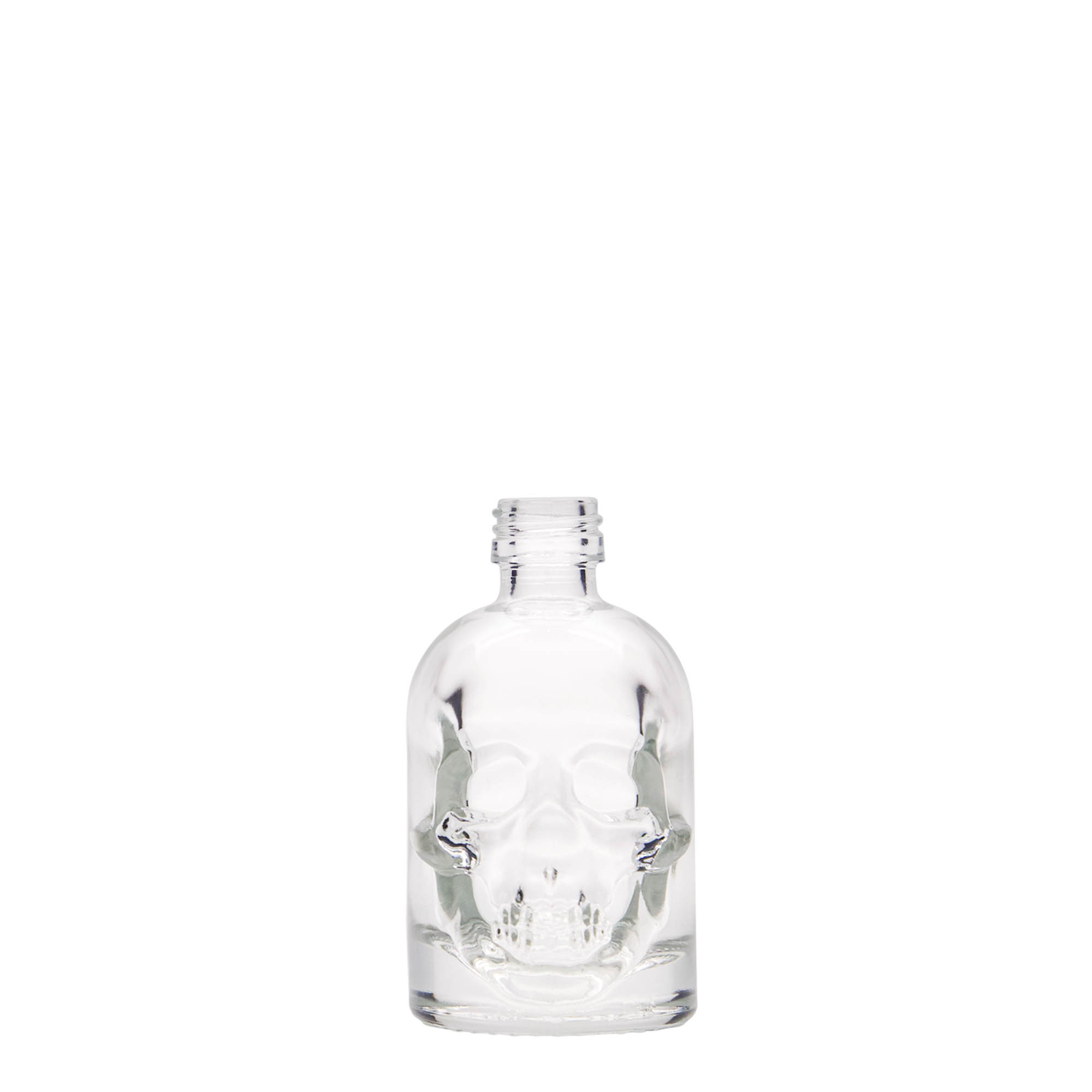 50 ml glass bottle 'Skull', opening: PP 18