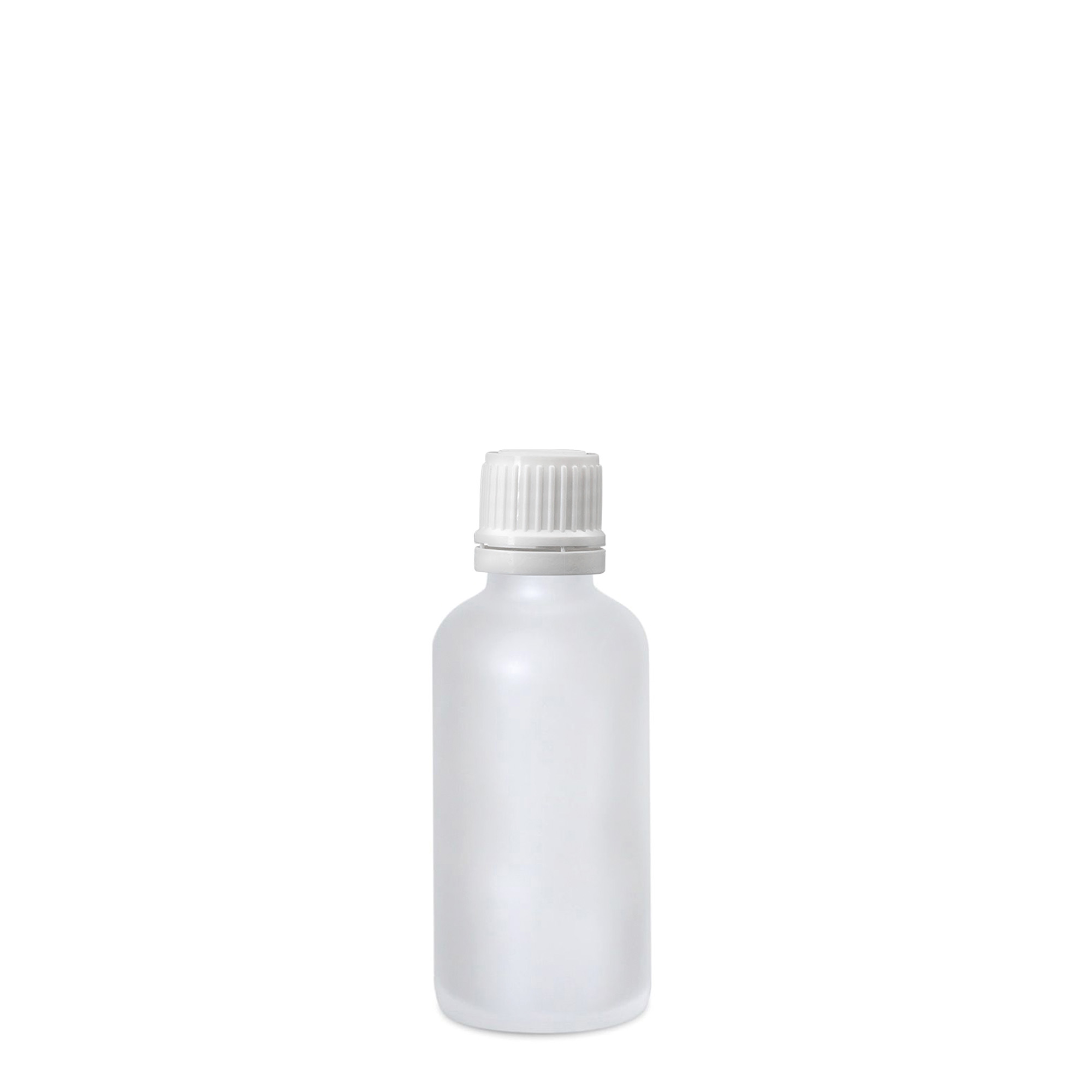 50 ml medicine bottle, glass, frosted, neck: DIN 18