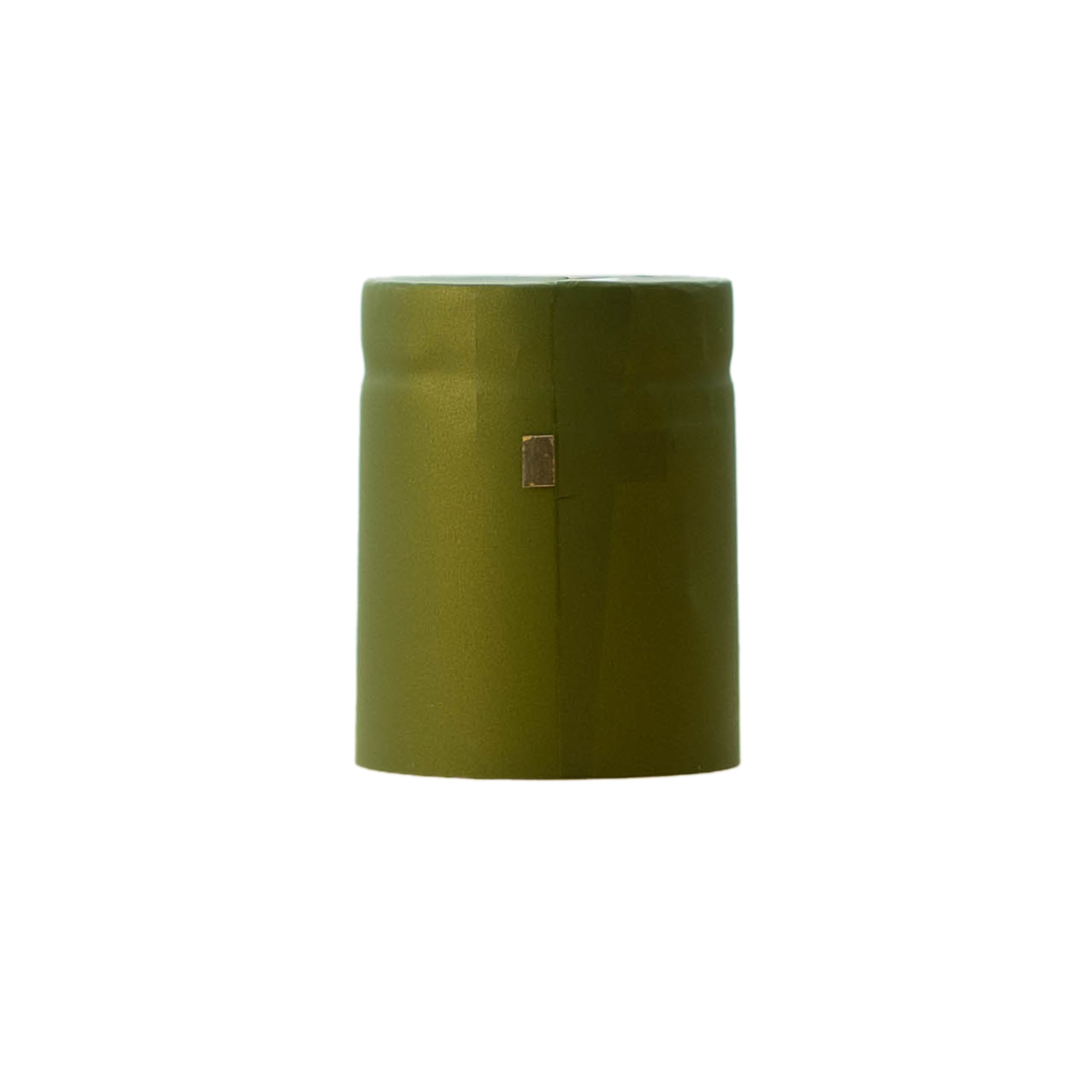 Shrink capsule 32x41, PVC plastic, olive green