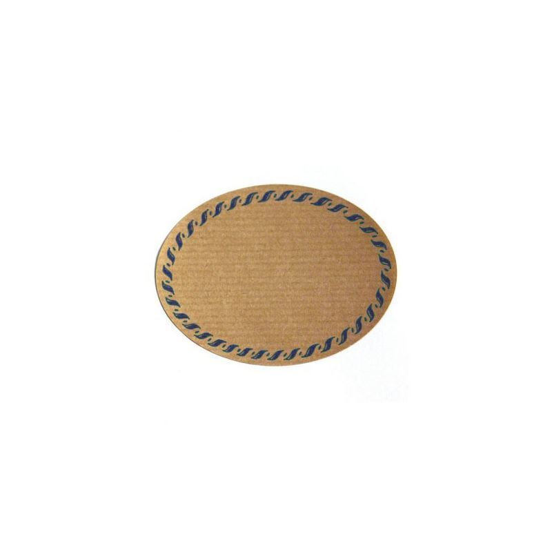 Nature label 'cord edge', oval, paper, blue-brown Nature label 'cord edge', oval, paper, blue-brown