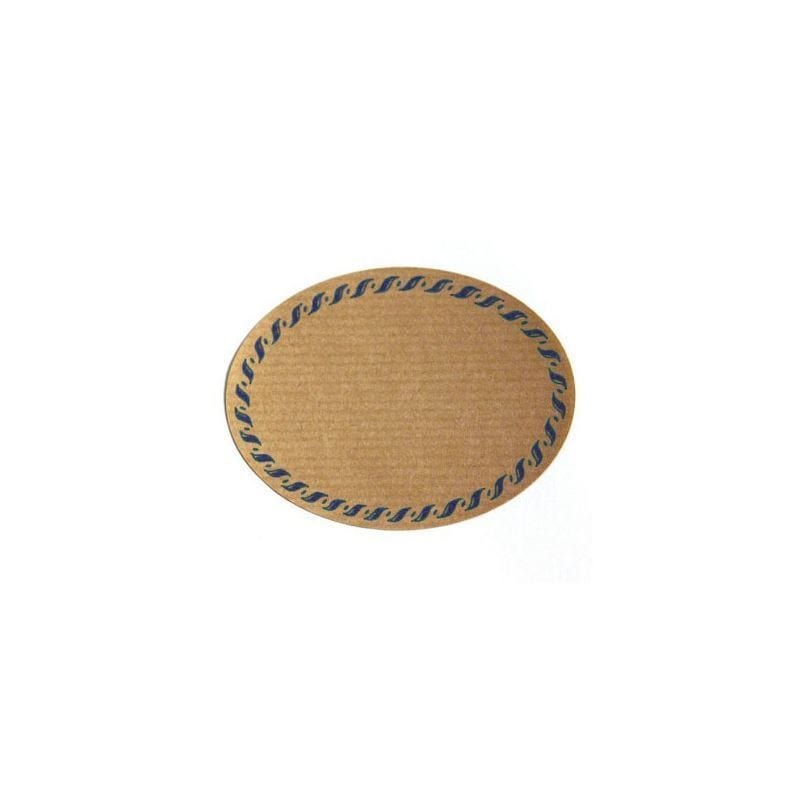 Nature label ‘cord edge’, oval, paper, blue-brown